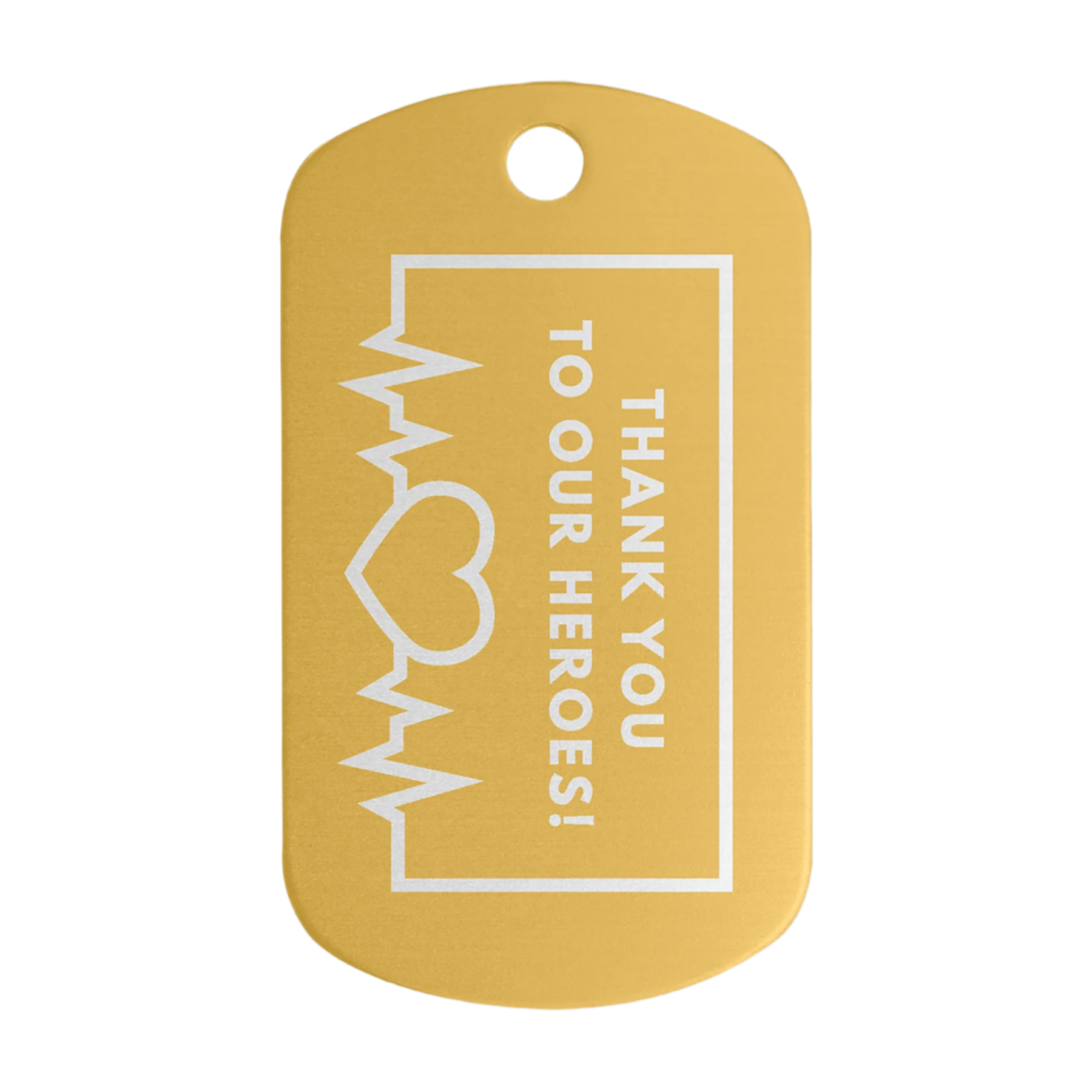 Personalized GI Style Dog Tags – Color-Sealed Anodized Aluminum Gold / None