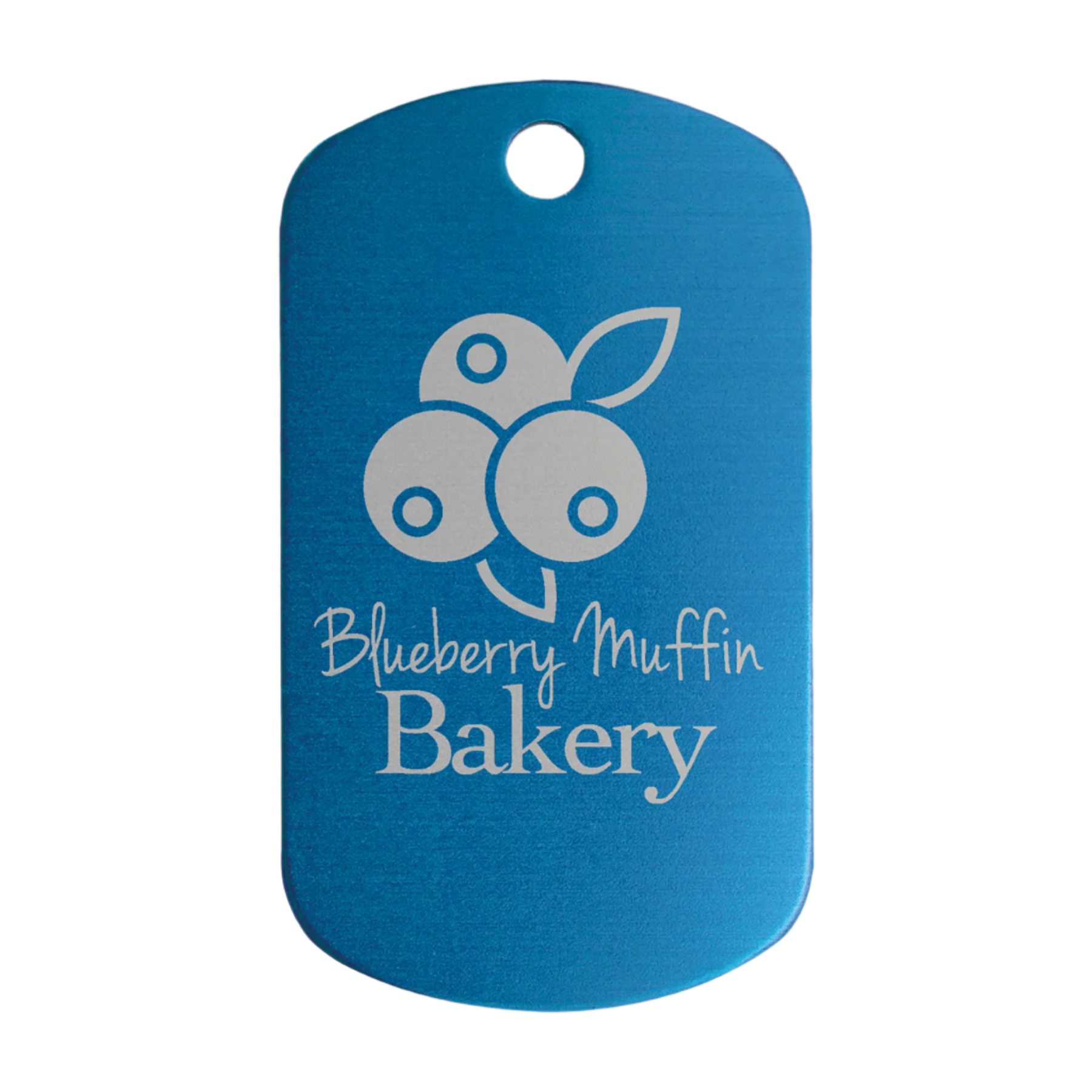 Personalized GI Style Dog Tags – Color-Sealed Anodized Aluminum Blue / None