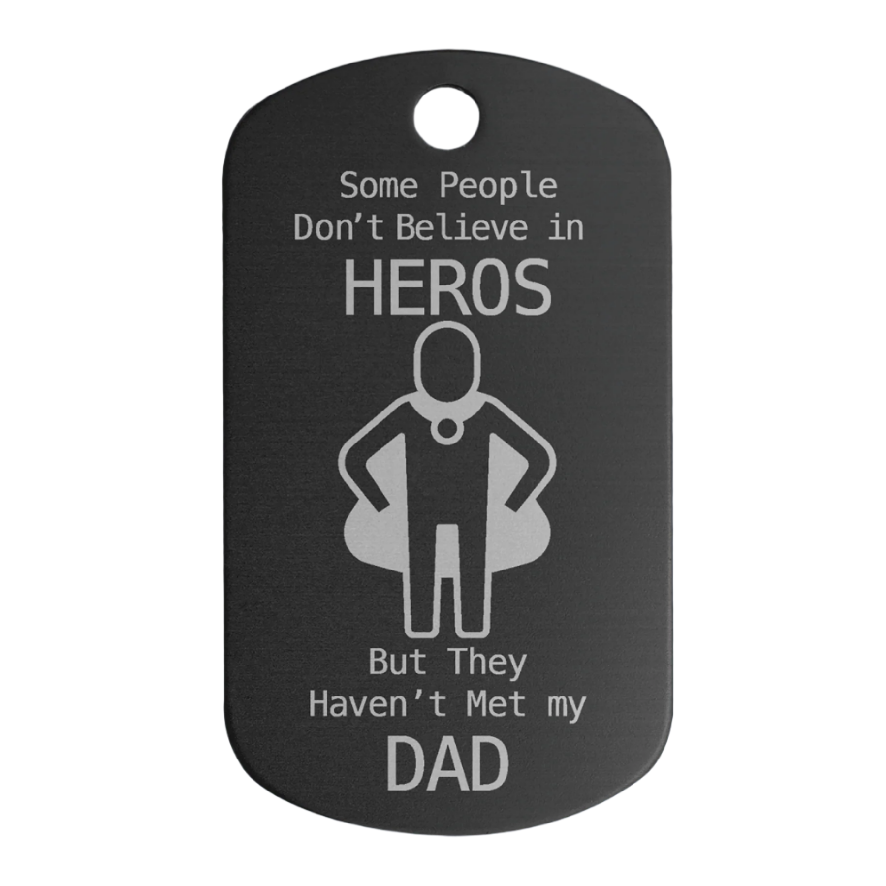 Personalized GI Style Dog Tags – Color-Sealed Anodized Aluminum Black / None