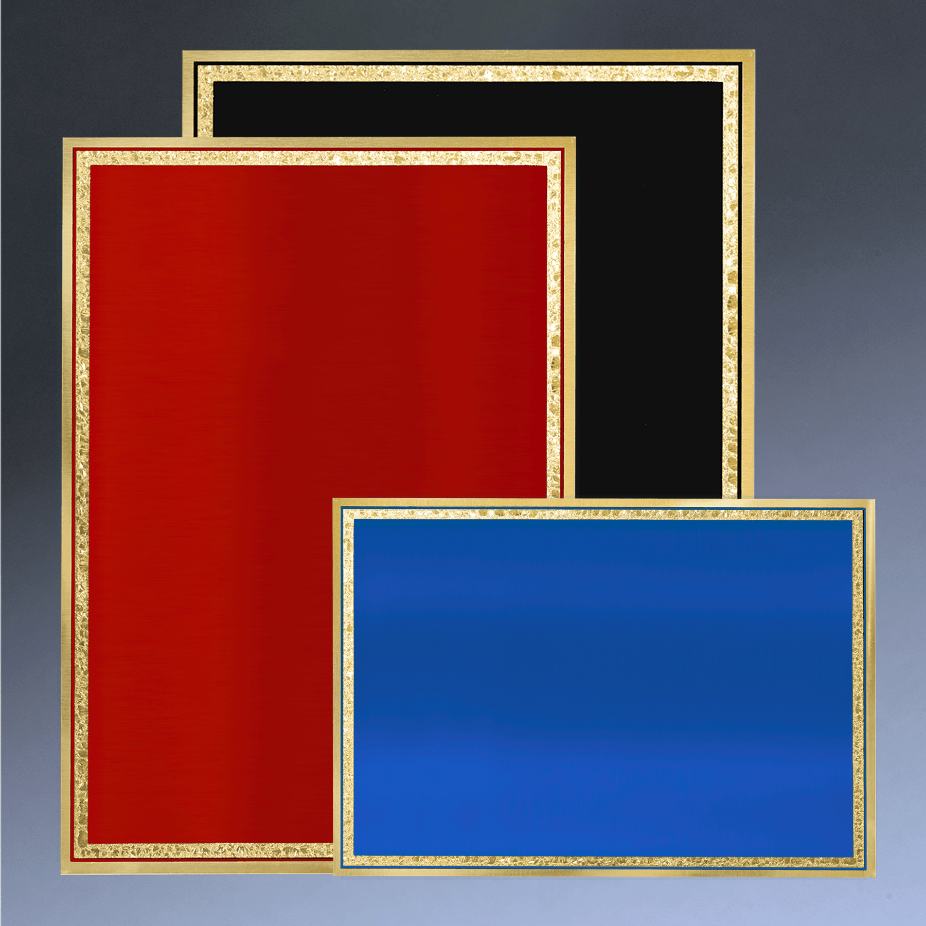 Engraved Plated Brass Florentine Plaque Plates (4 Sizes) Gold Engraving