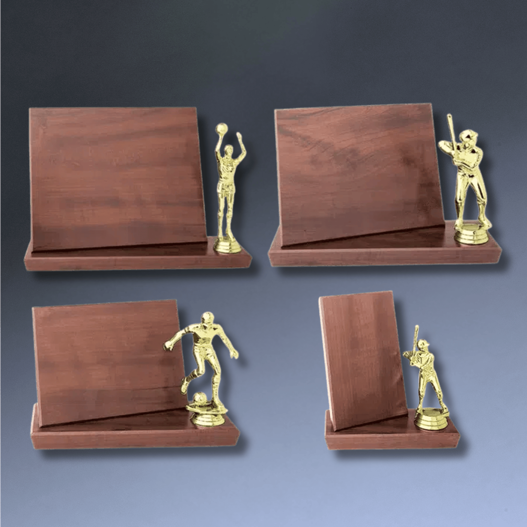 Stand Up Sport Plaques in Black Marble Finish or Cherry