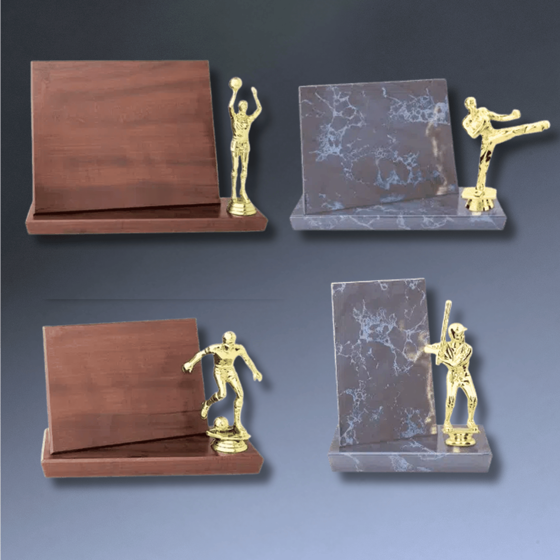 Stand Up Sport Plaques in Black Marble Finish or Cherry