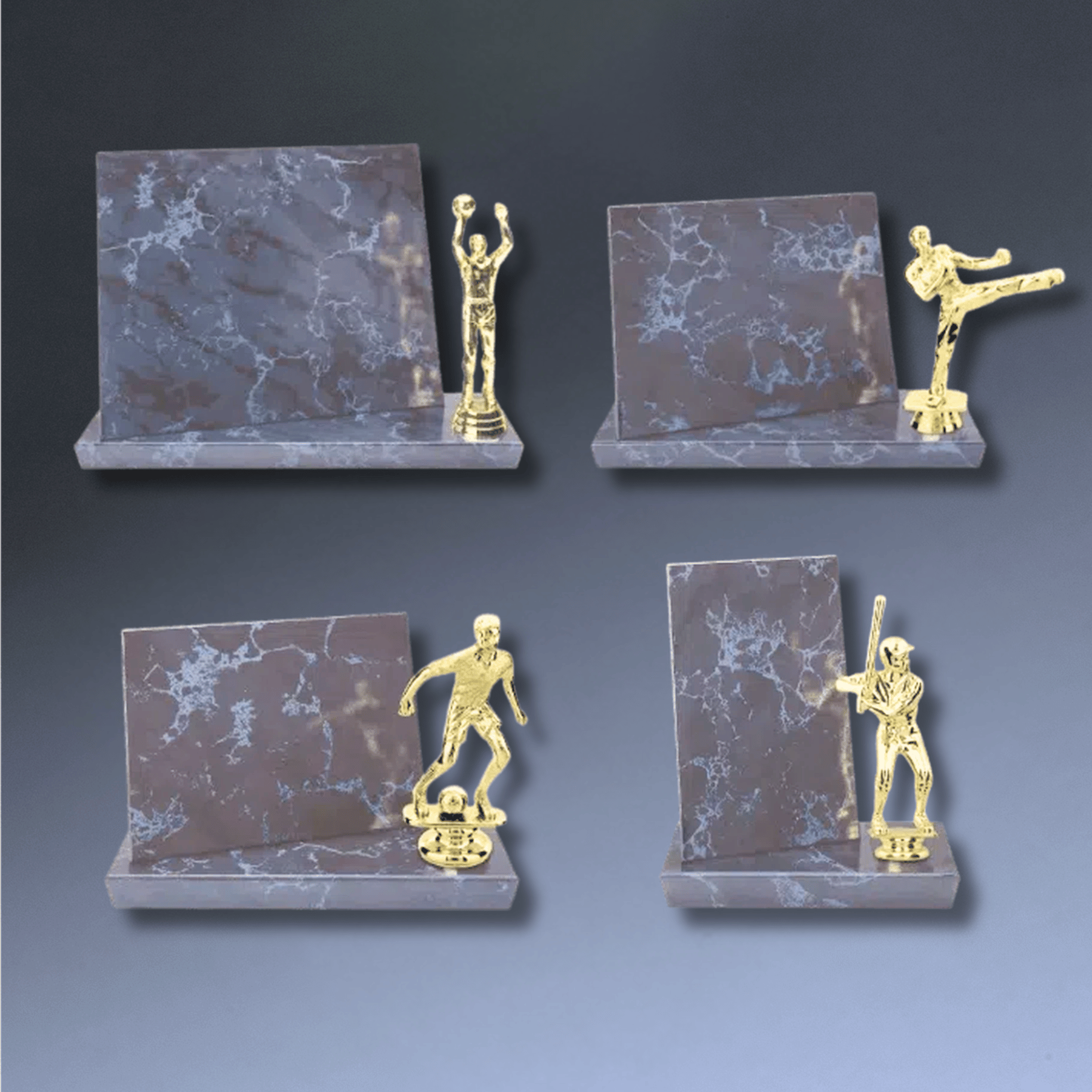 Stand Up Sport Plaques in Black Marble Finish or Cherry