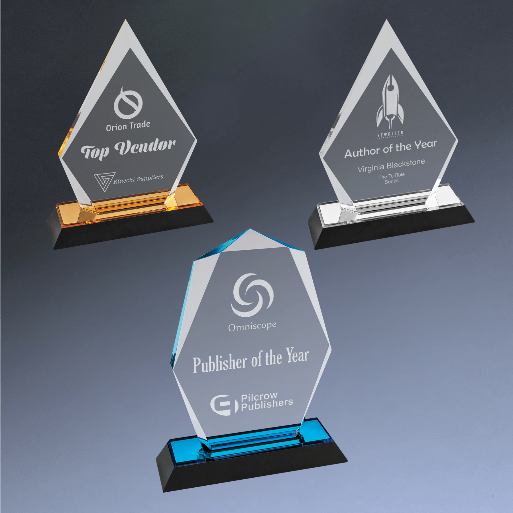 Impress Acrylic Awards with Color Mirror Base - Personalized Awards for Excellence