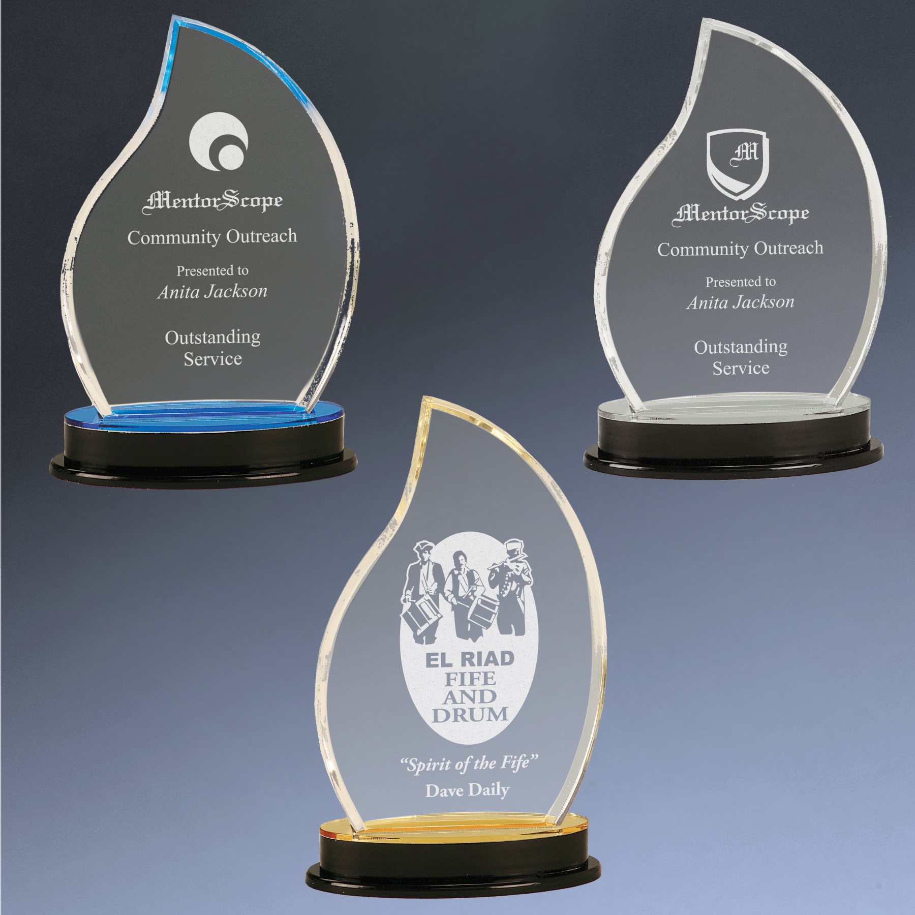 Impress Acrylic Awards with Color Mirror Base - Personalized Awards for Excellence