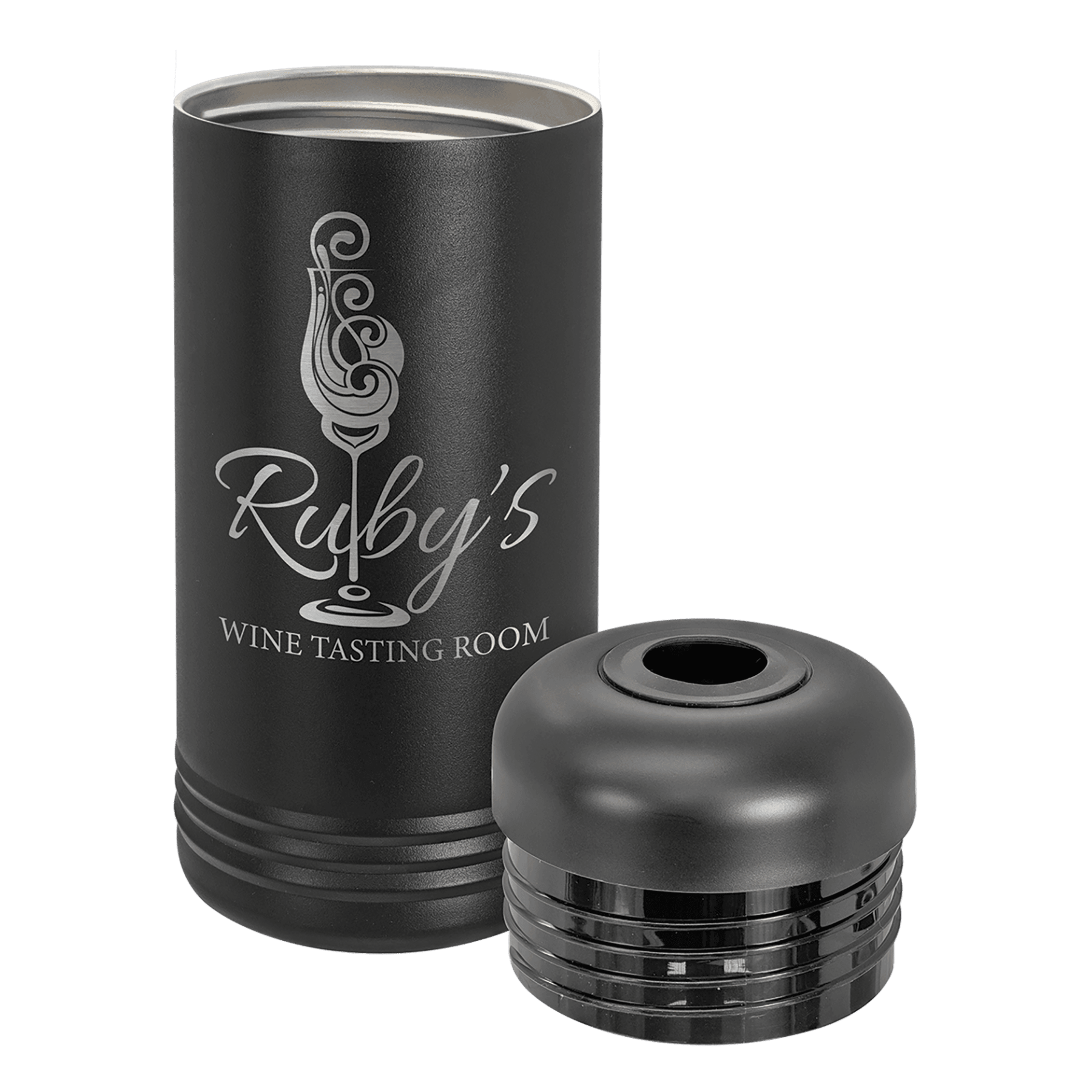 Personalized Wine Chillers - Vaccuum Insulated Polar Camel Wine Cooler Black / 9 1/2" (H) x 4" (D)