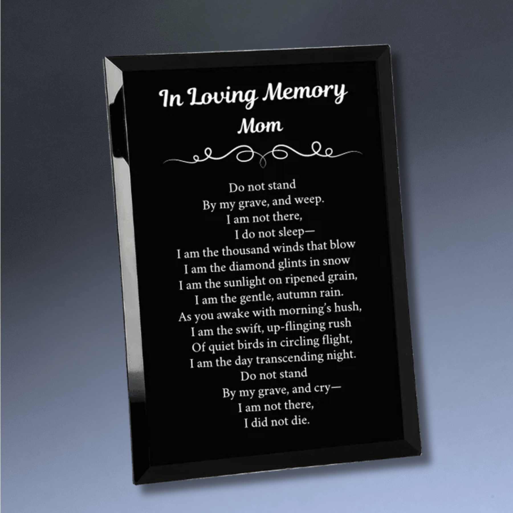 Engraved Mirror Glass Plaques for Recognition and Displays Black / 6" x 8"