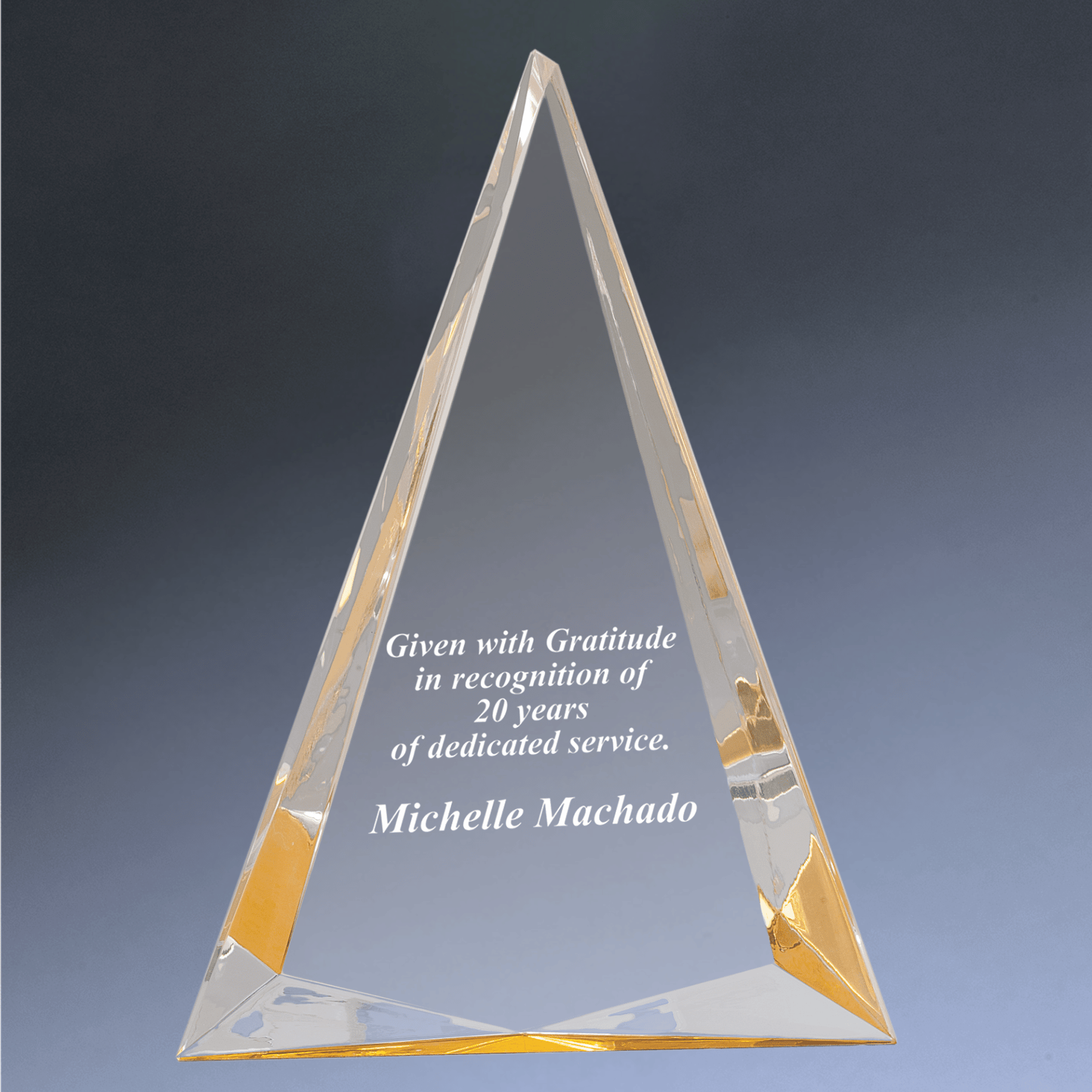 Pinnacle Acrylic Awards with Custom Engraving Gold & Clear / 6" x 8" / Pinnacle