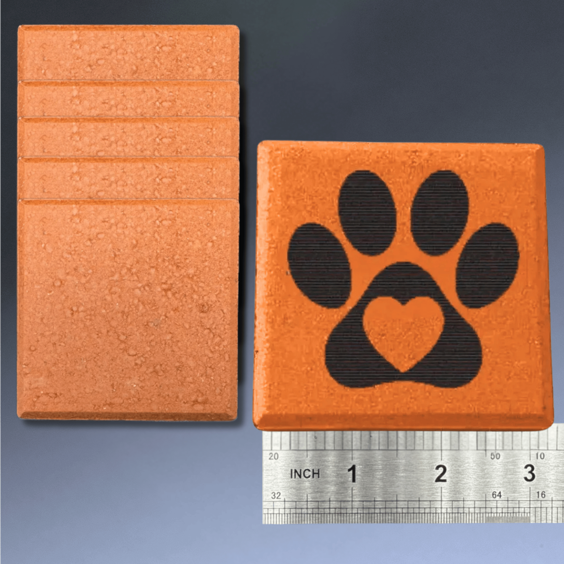 Engraved Bricks and Pavers for Fundraising, Donor Walks, Memorials Mini Veneer Square Paver 3 x 3 (Set of 5) / Without Side Lugs / 3" x 3" x 1/2"