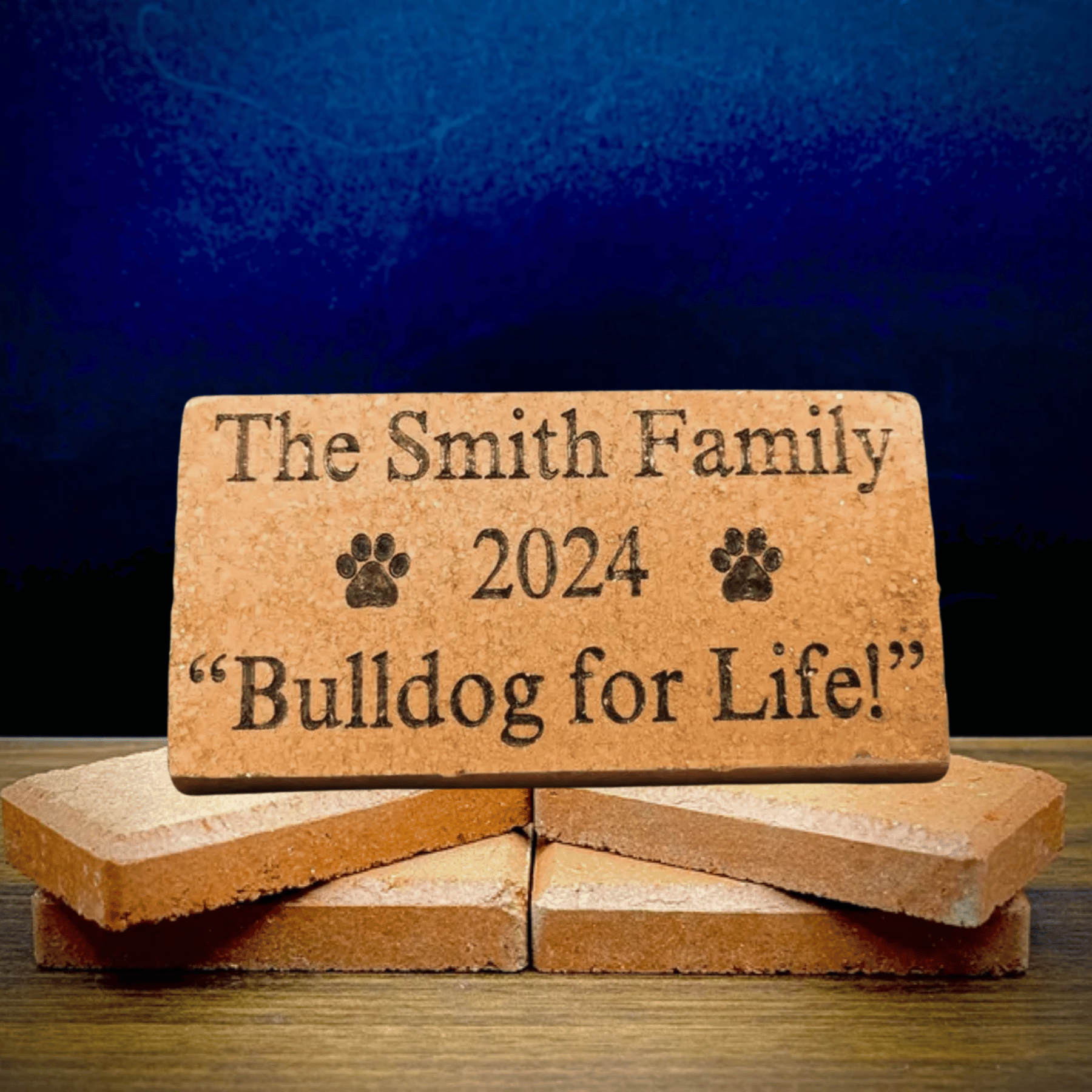 Engraved Bricks and Pavers for Fundraising, Donor Walks, Memorials Mini Veneer Street Brick 4 x 8 (Set of 5) / Without Side Lugs / 1" x 3" x 1/2"
