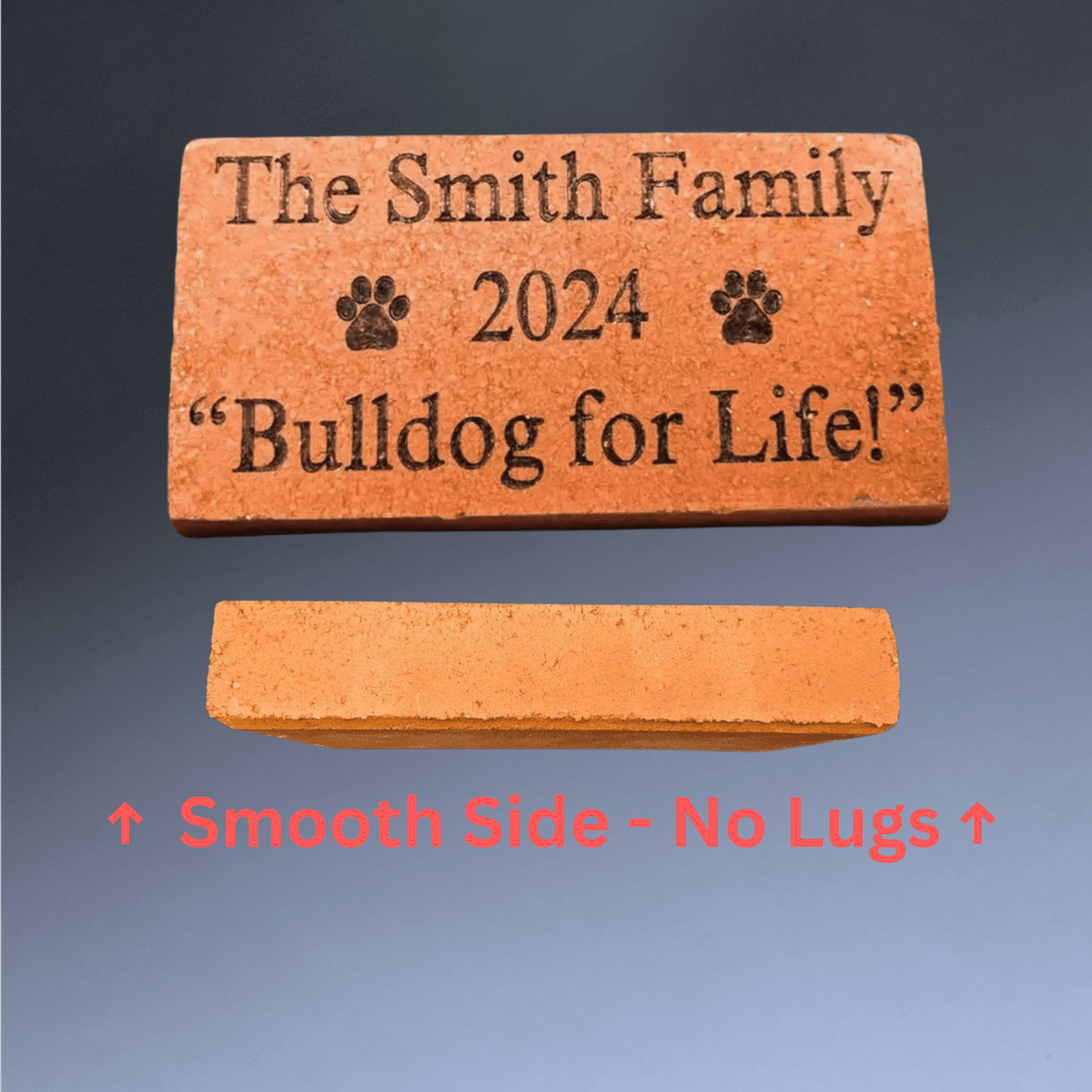 Engraved Bricks and Pavers for Fundraising, Donor Walks, Memorials Street Brick 4 x 8 (Individual) / Without Side Lugs / 4" x 8" x 1 1/2"