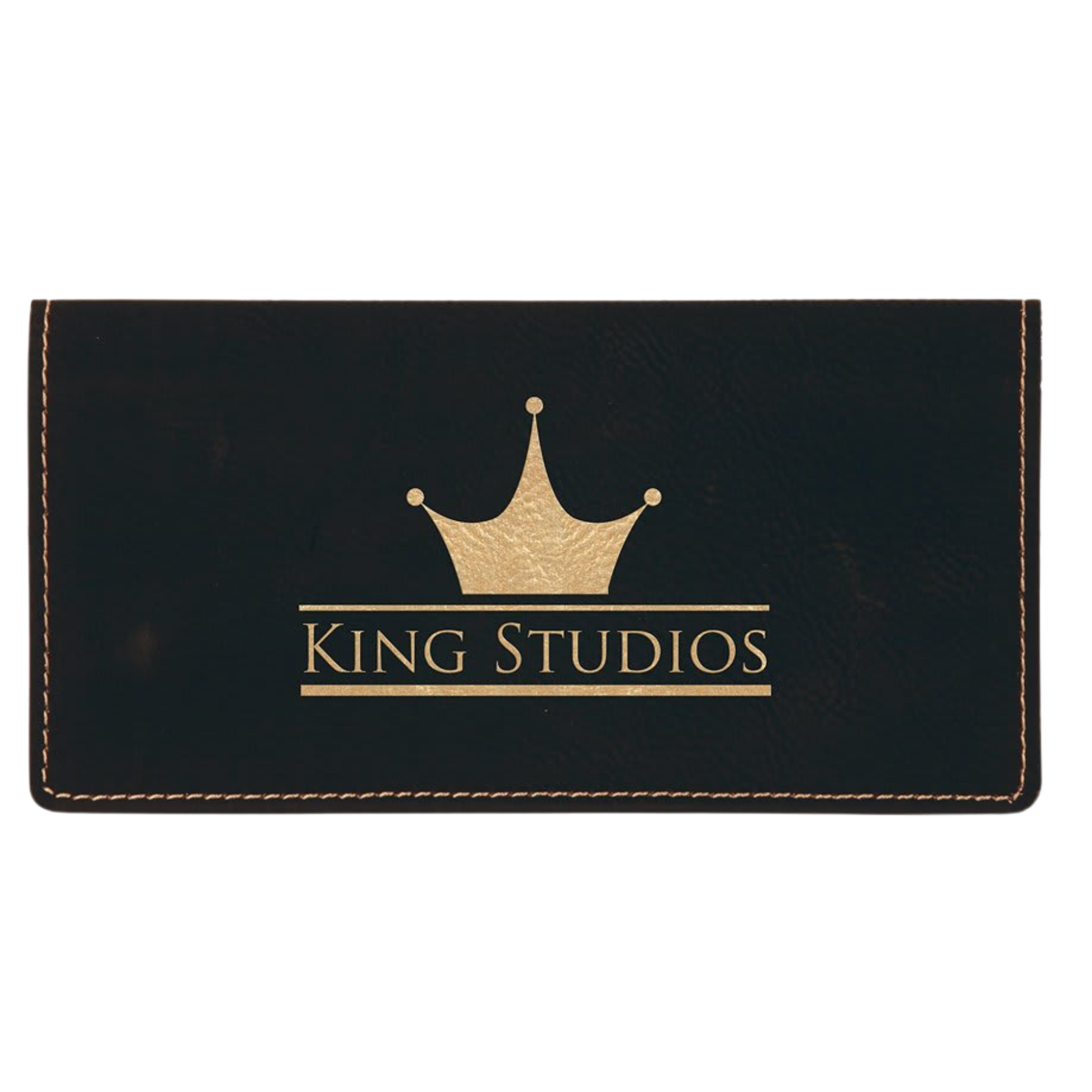 Personalized Checkbook Cover in Leatherette Colors Light Brown