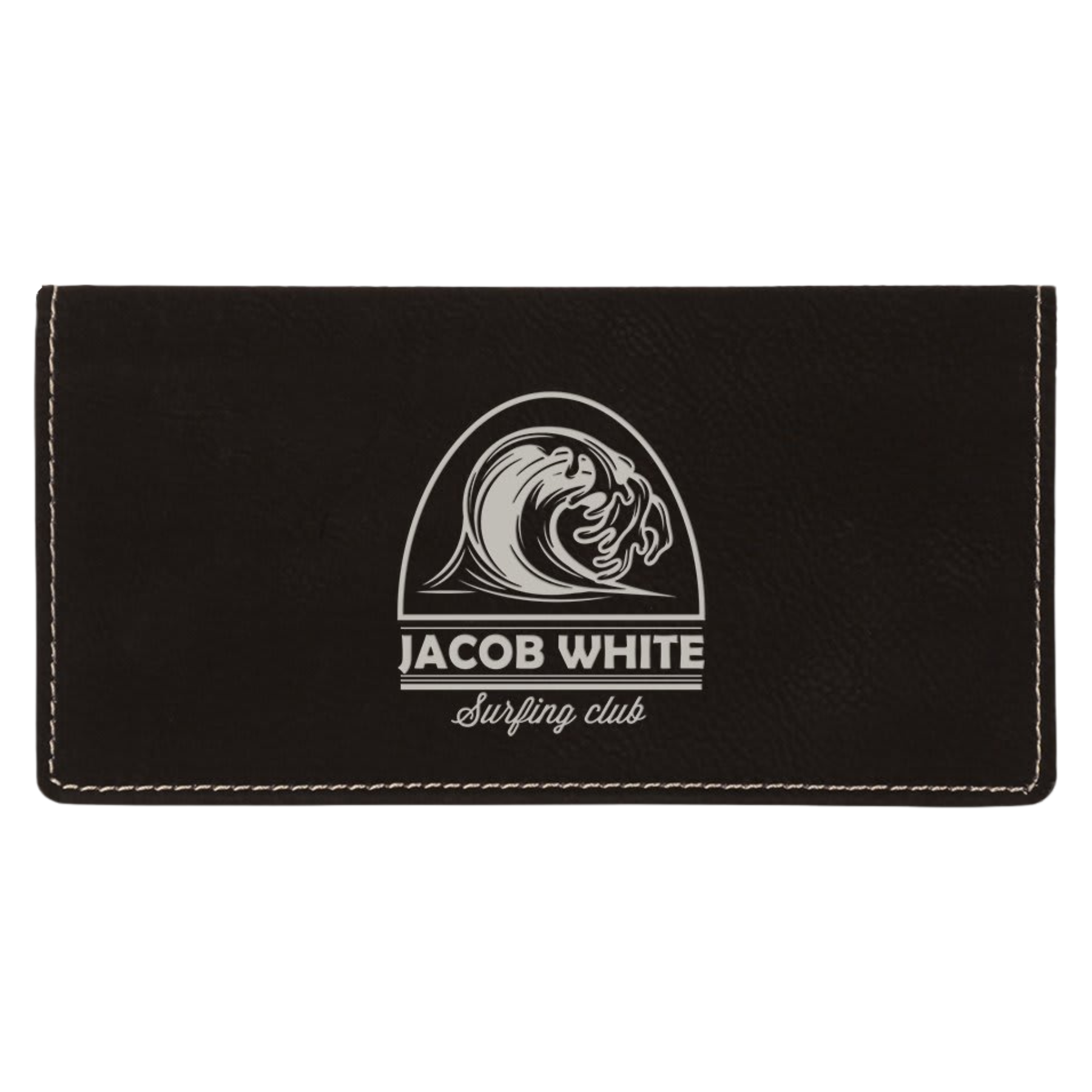 Personalized Checkbook Cover in Leatherette Colors Light Brown