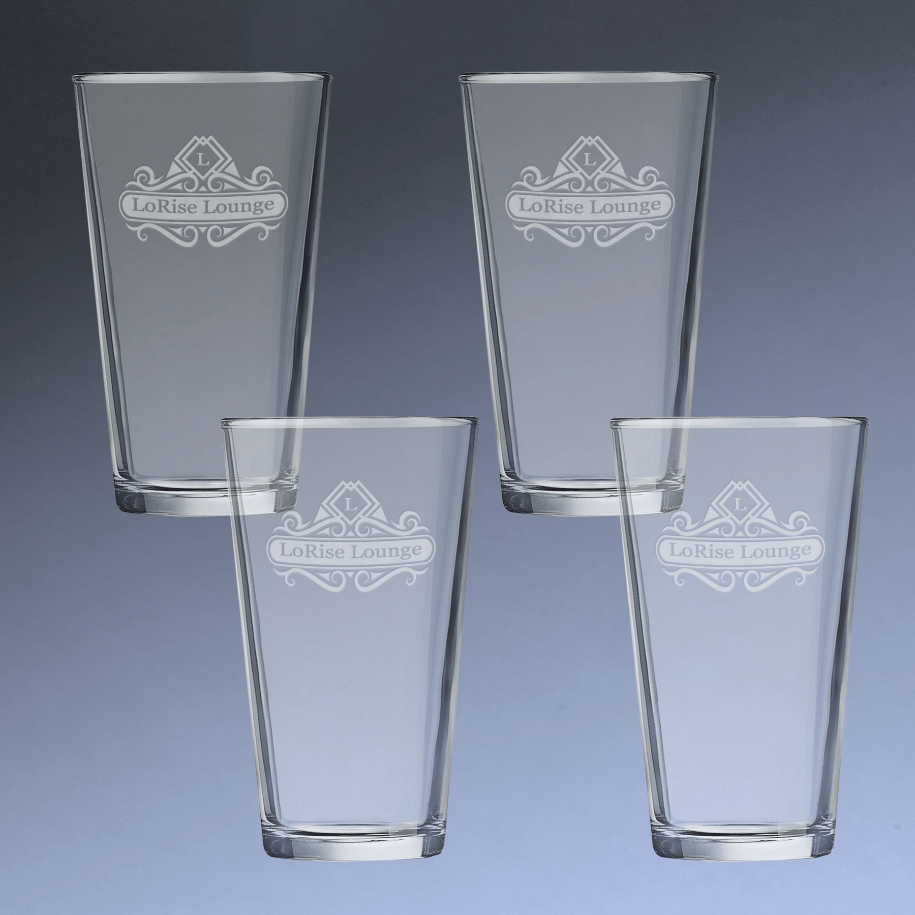 Personalized Pint Glasses | Custom Engraved Polar Camel Beer Glasses Set of Four / 16 oz.