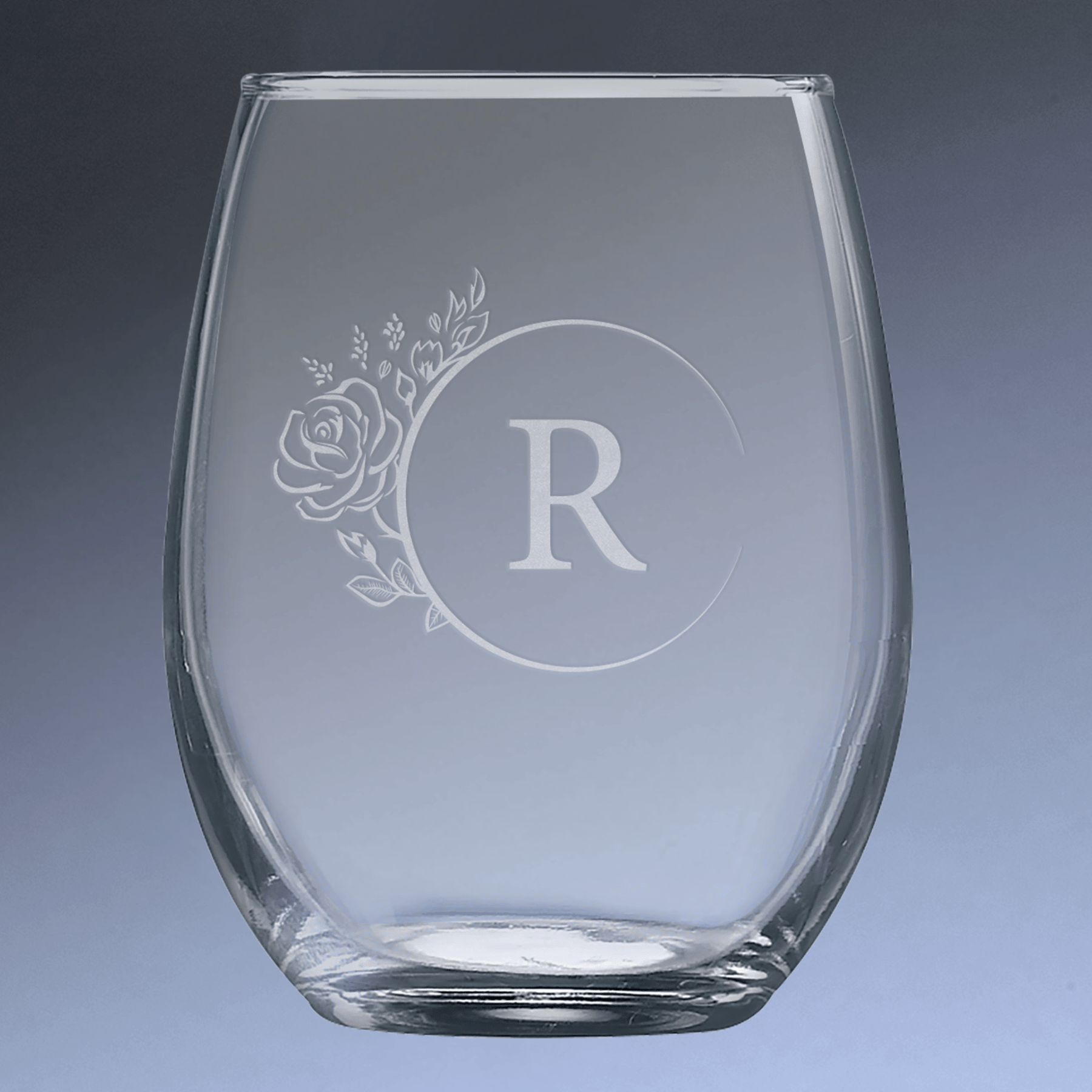 Laser Etched Stemless Wine Glass - Polar Camel Drinkware Single Glass / 9 oz.