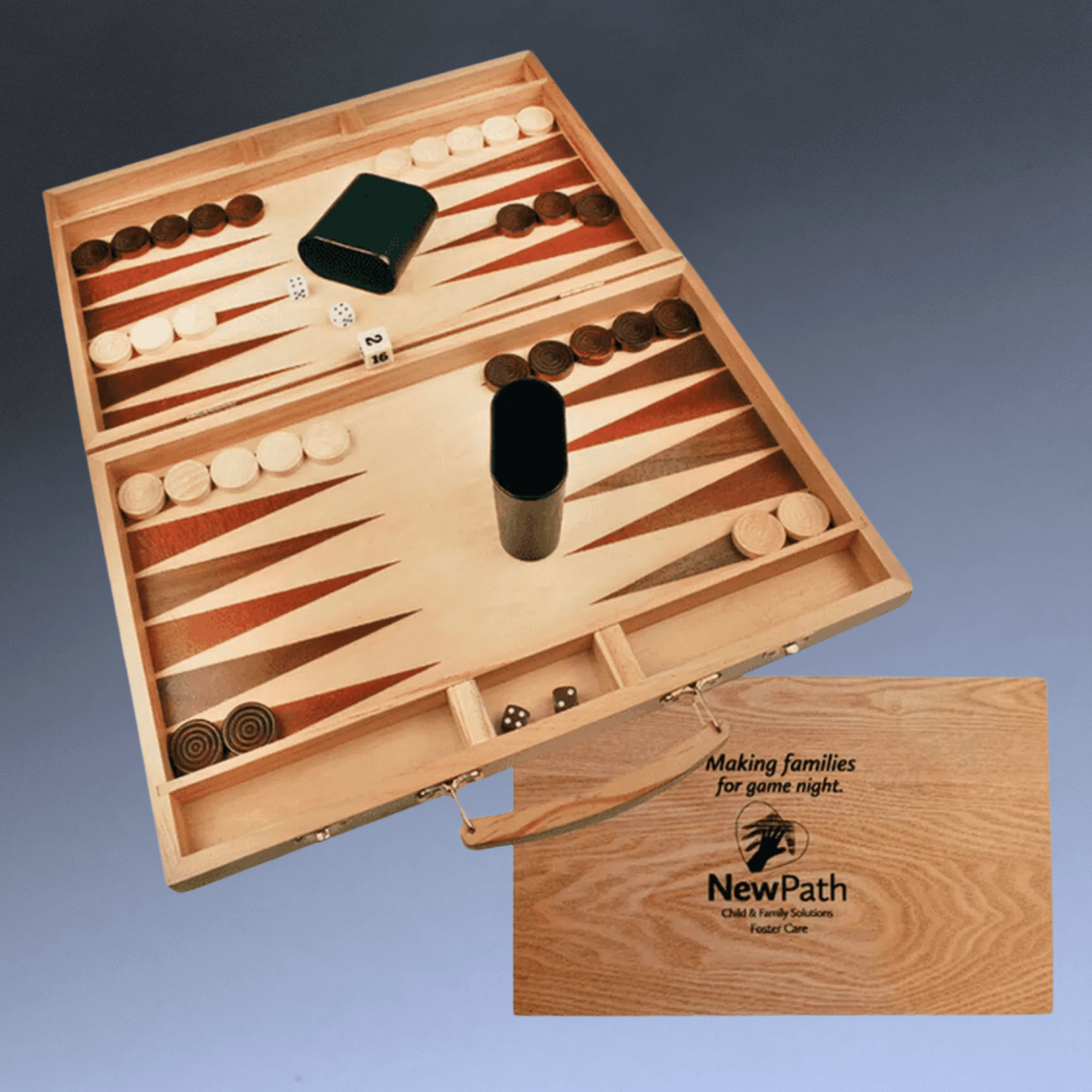 Personalized Backgammon Game Set - Custom Engraved Wood Games 15" x 9 1/2"
