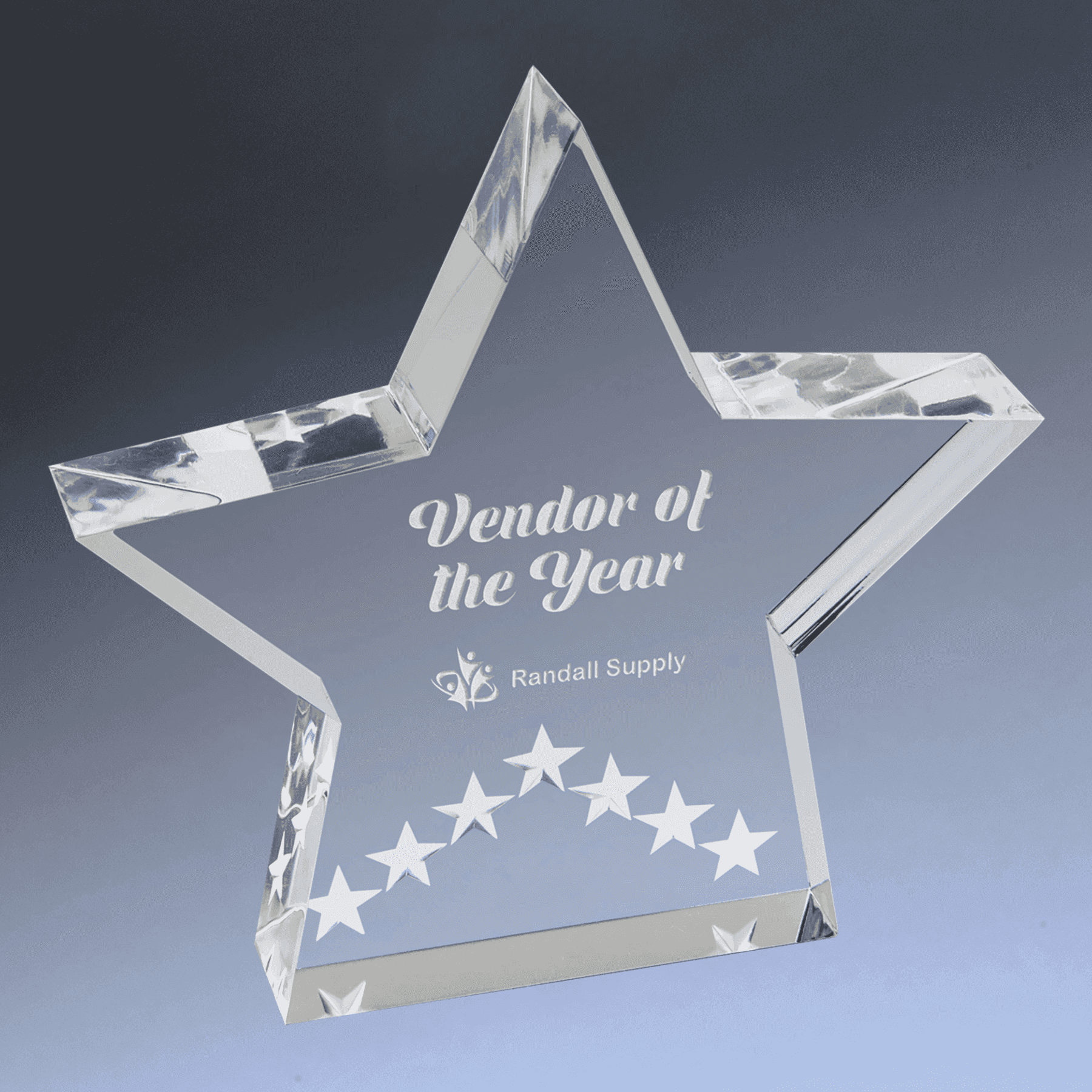 Color Edge Star Acrylic Performance Award - Self-Standing in 3 Colors Silver / 5"