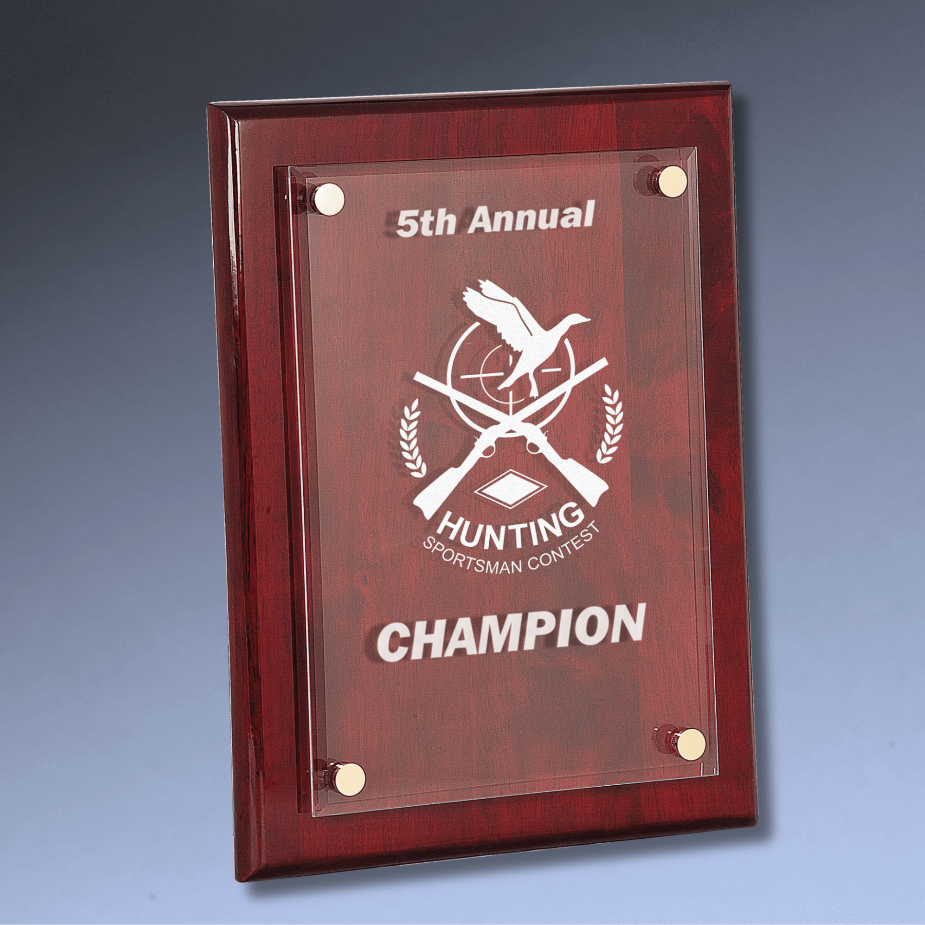 Floating Acrylic Award Plaque with High-Gloss Piano Finish Backing Black Piano Finish / 8" x 10"