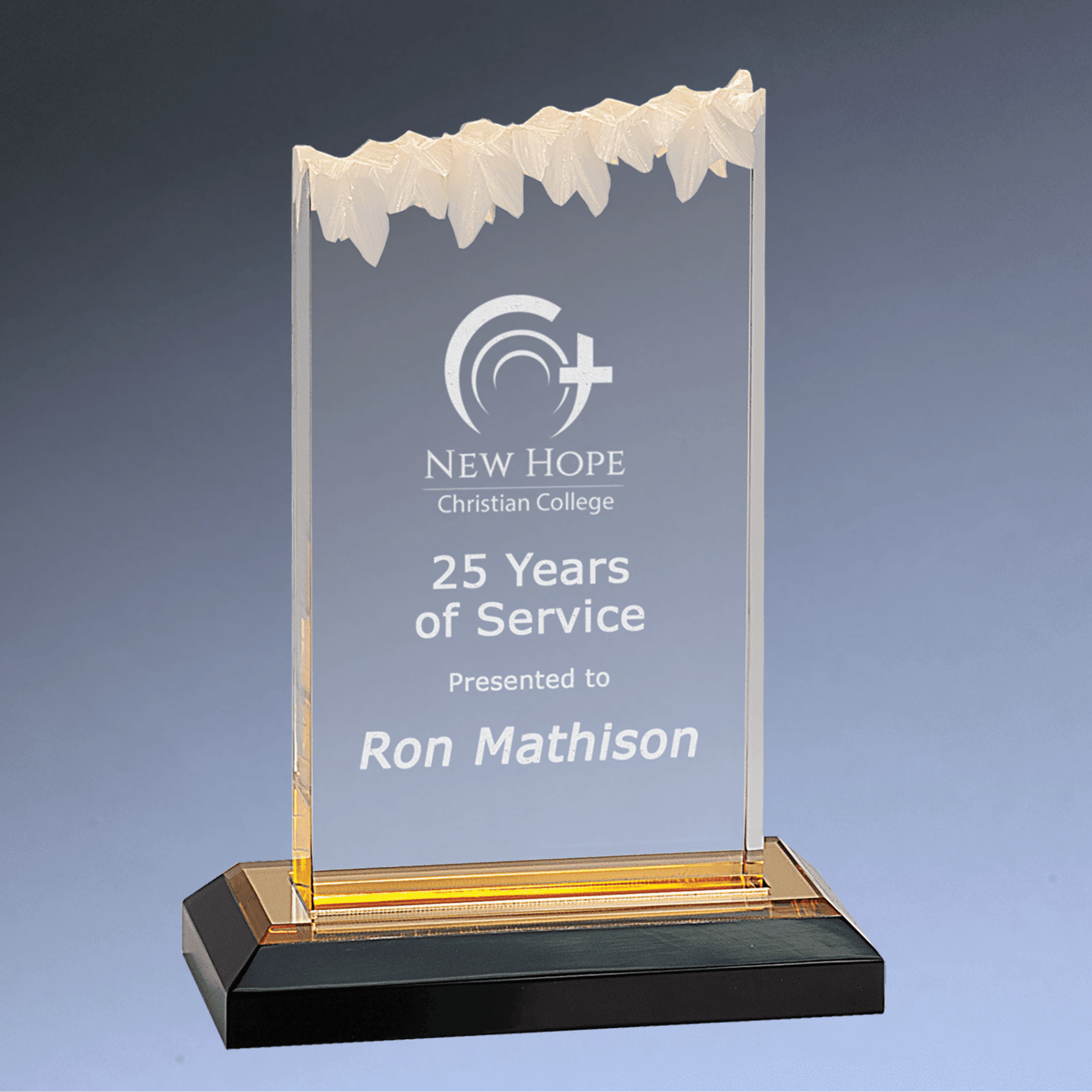 Frosted Impress Acrylic Awards with Color Mirror Bases Gold / 5" x 6"