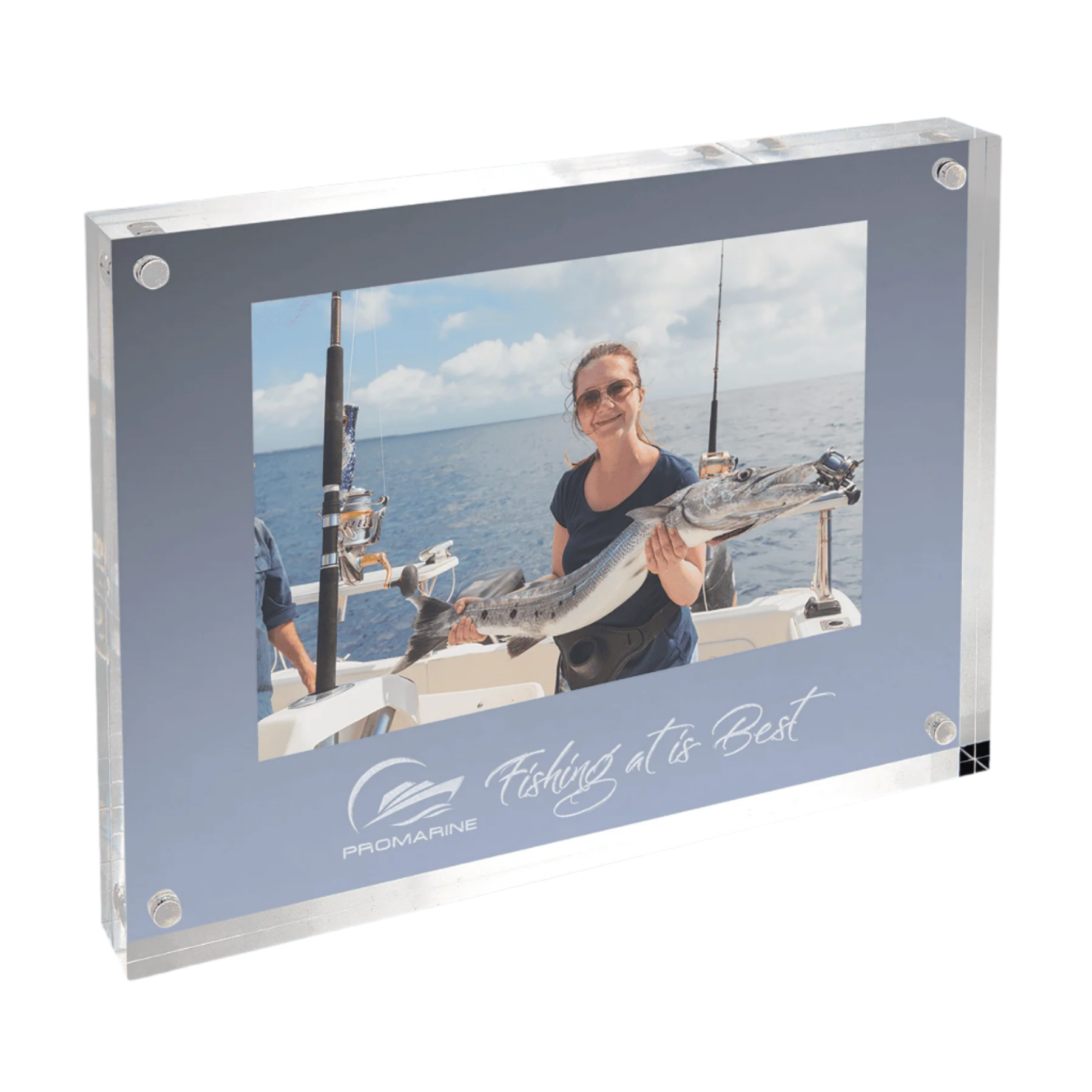 Personalized Magnetic Acrylic Picture Frame - Engraved Photo Frames 7 x 5"