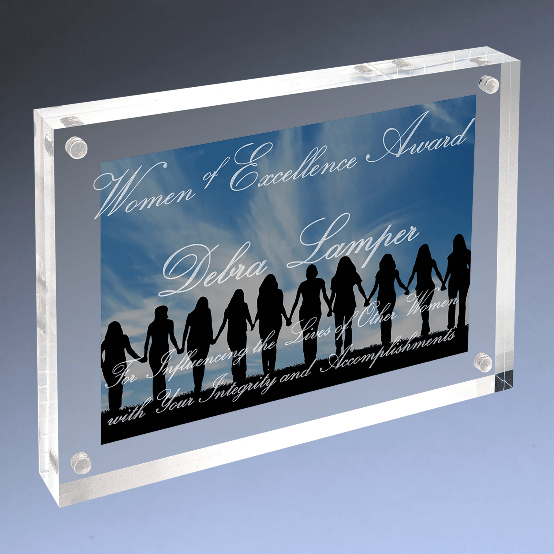 Personalized Magnetic Acrylic Picture Frame - Engraved Photo Frames 8 x 6"