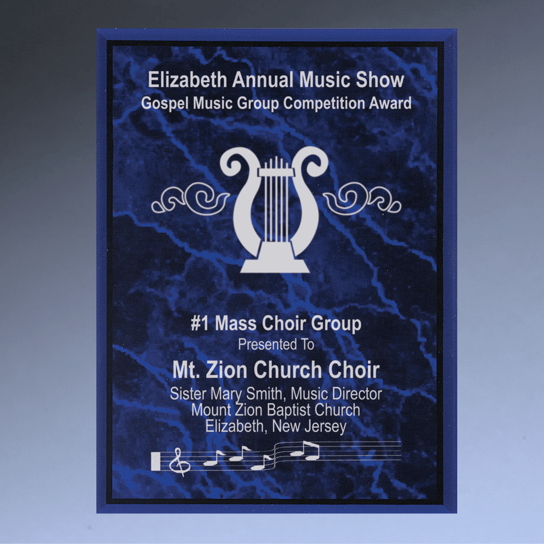 Marble Acrylic Plaque Plates for Plaque Boards and Custom Displays Black / 5" x 7"