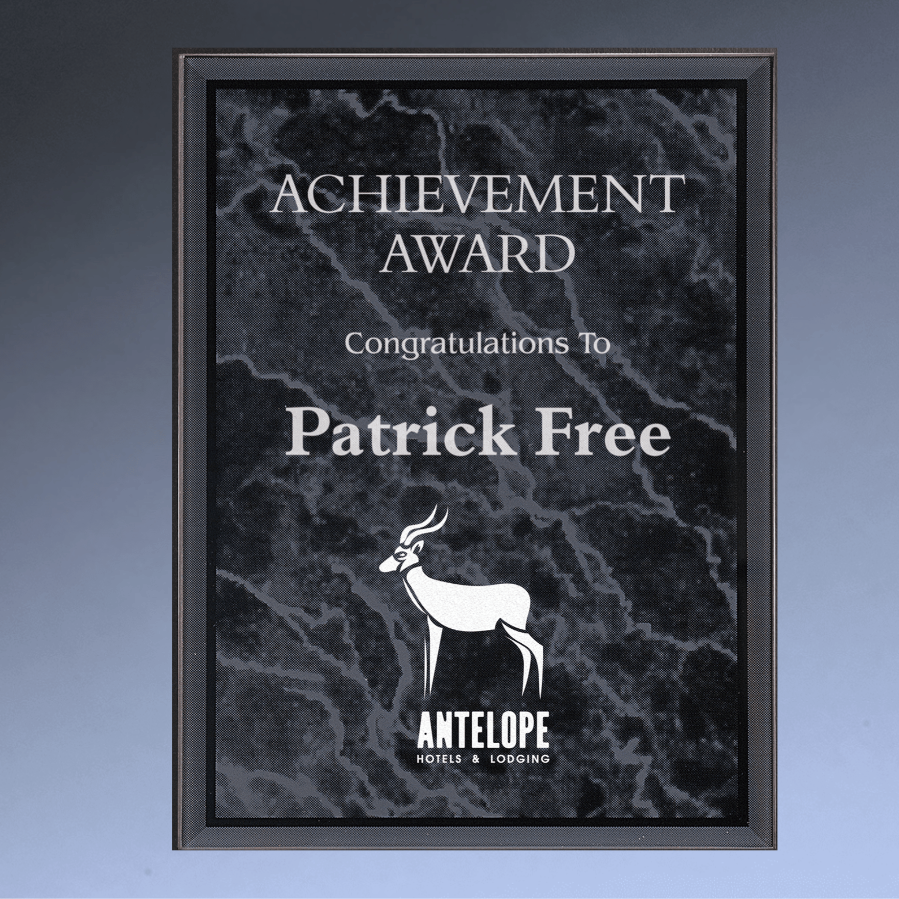 Marble Acrylic Plaque Plates for Plaque Boards and Custom Displays Black / 5" x 7"