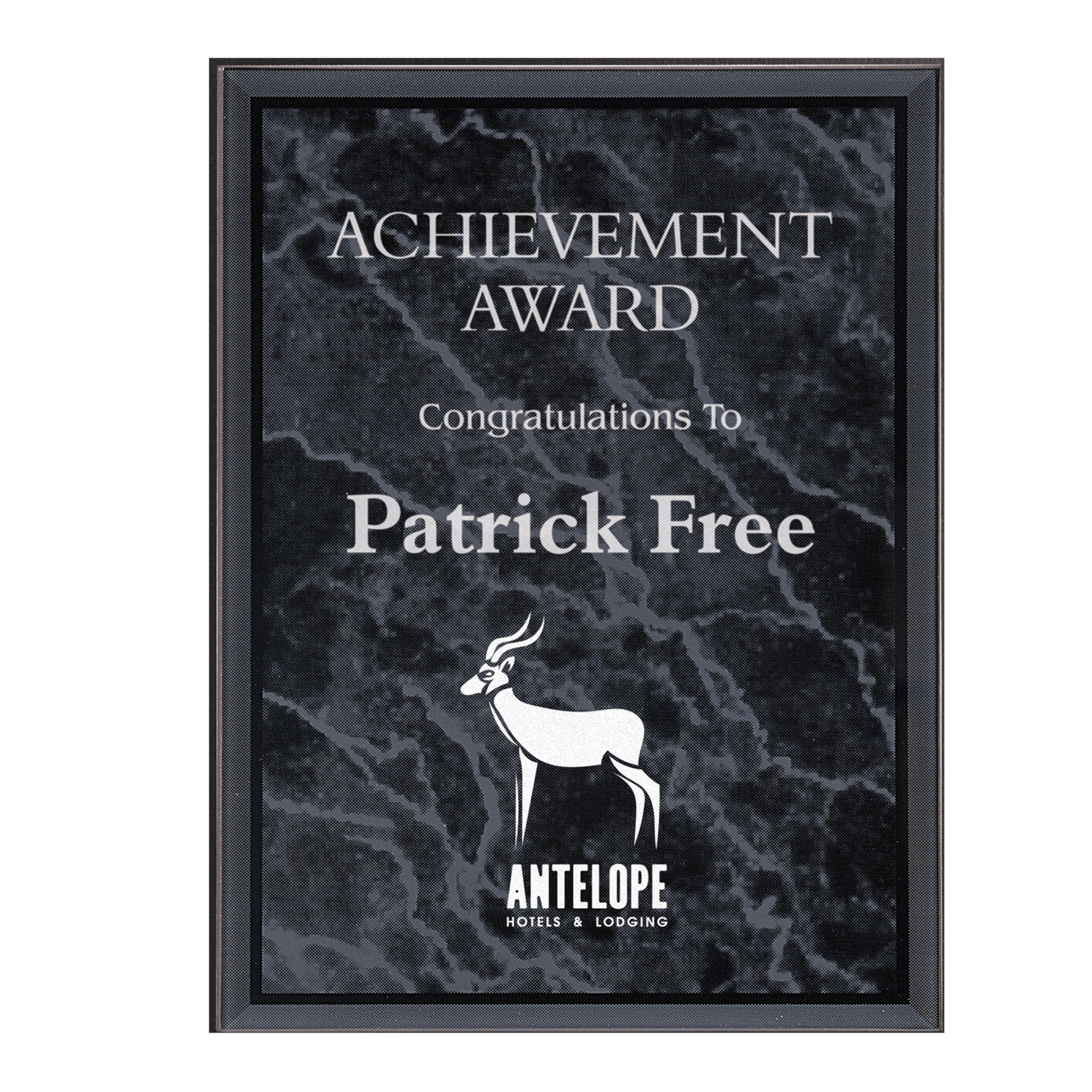 Marble Acrylic Plaque Plates for Plaque Boards and Custom Displays Black / 5" x 7"