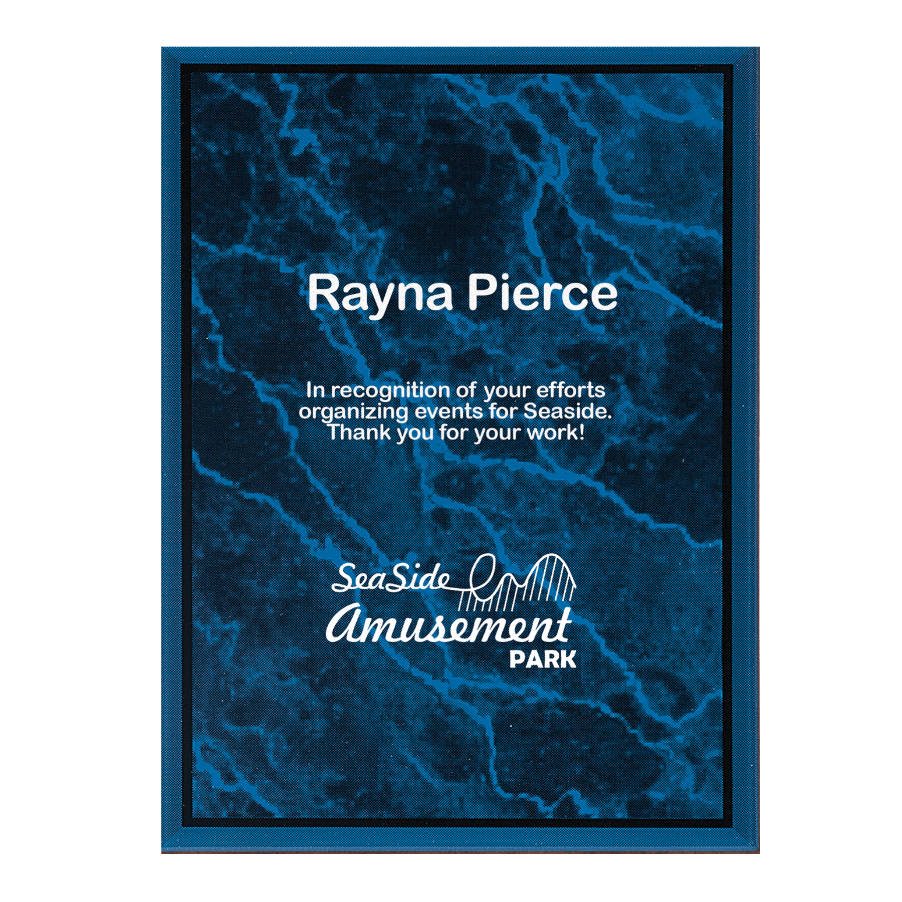 Marble Acrylic Plaque Plates for Plaque Boards and Custom Displays Blue / 5" x 7"