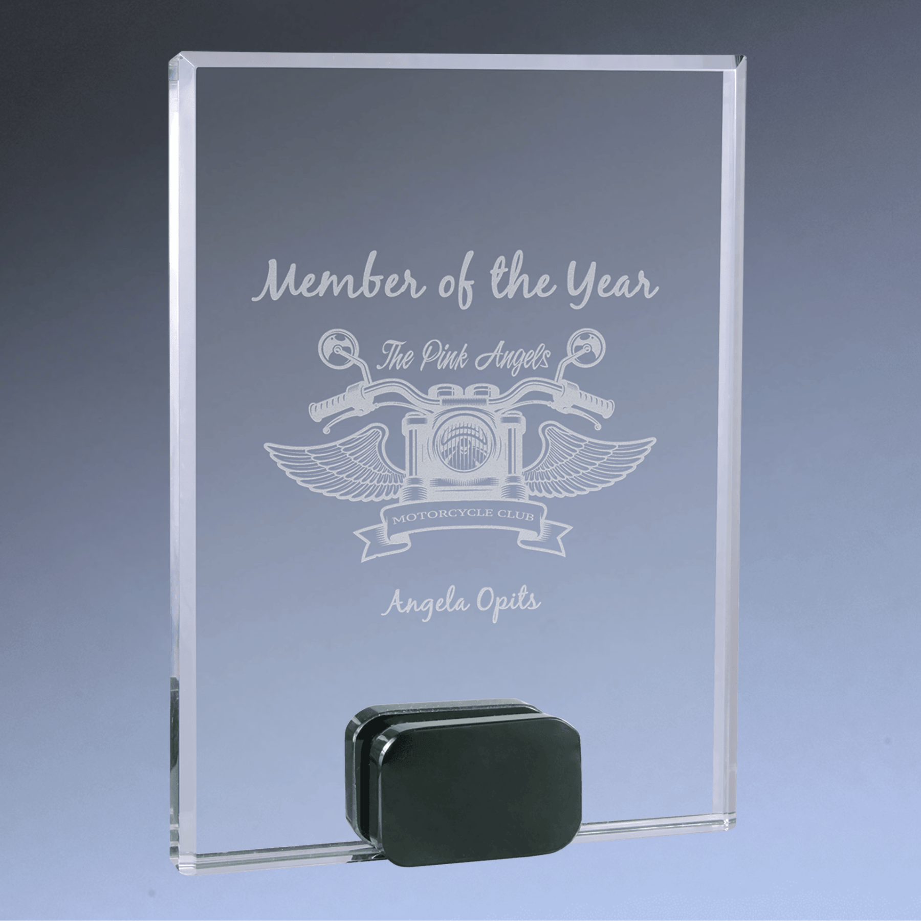 Self-Standing Crystal Rectangle Award Plaque with Custom Engraving 5" x 7"