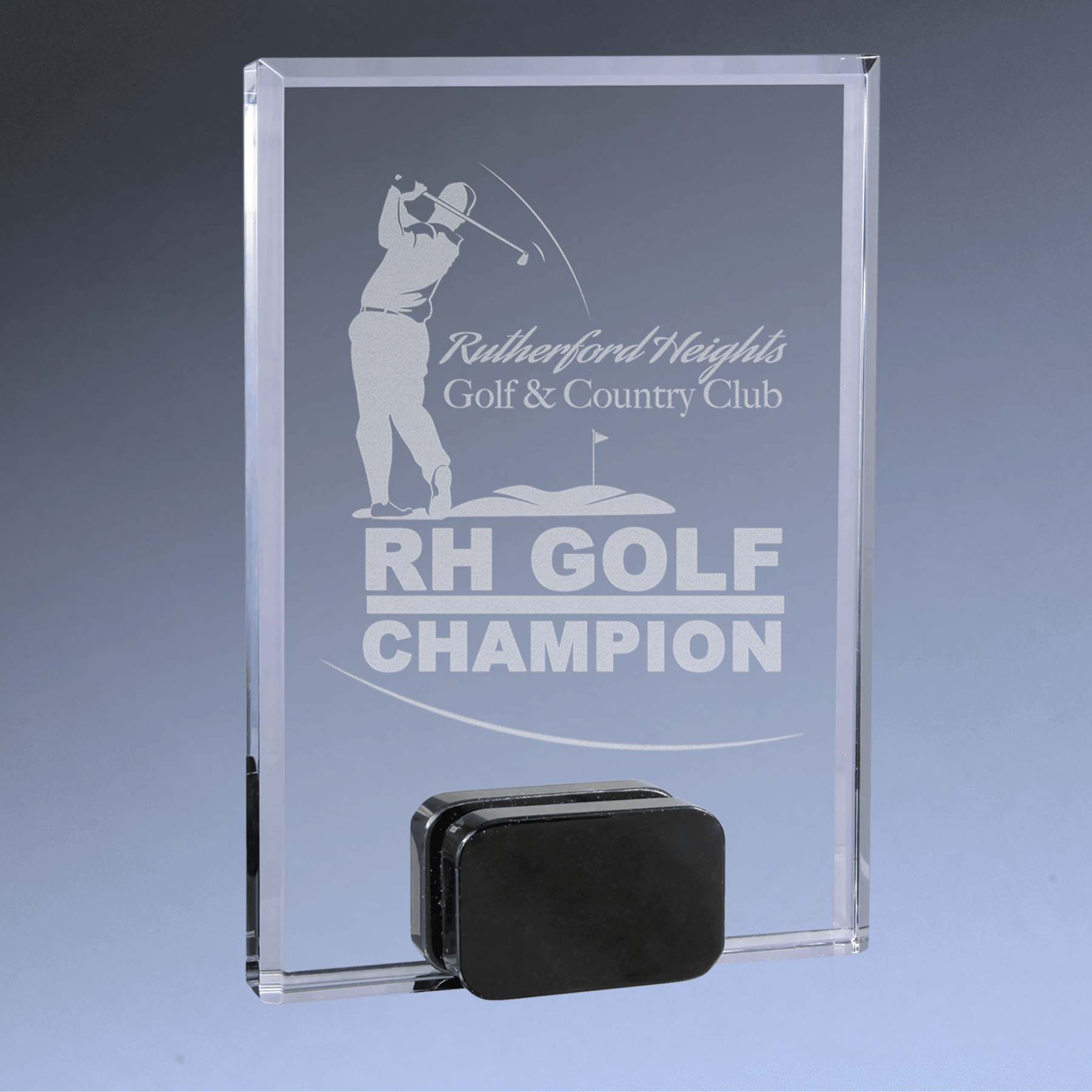 Self-Standing Crystal Rectangle Award Plaque with Custom Engraving 6" x 8"