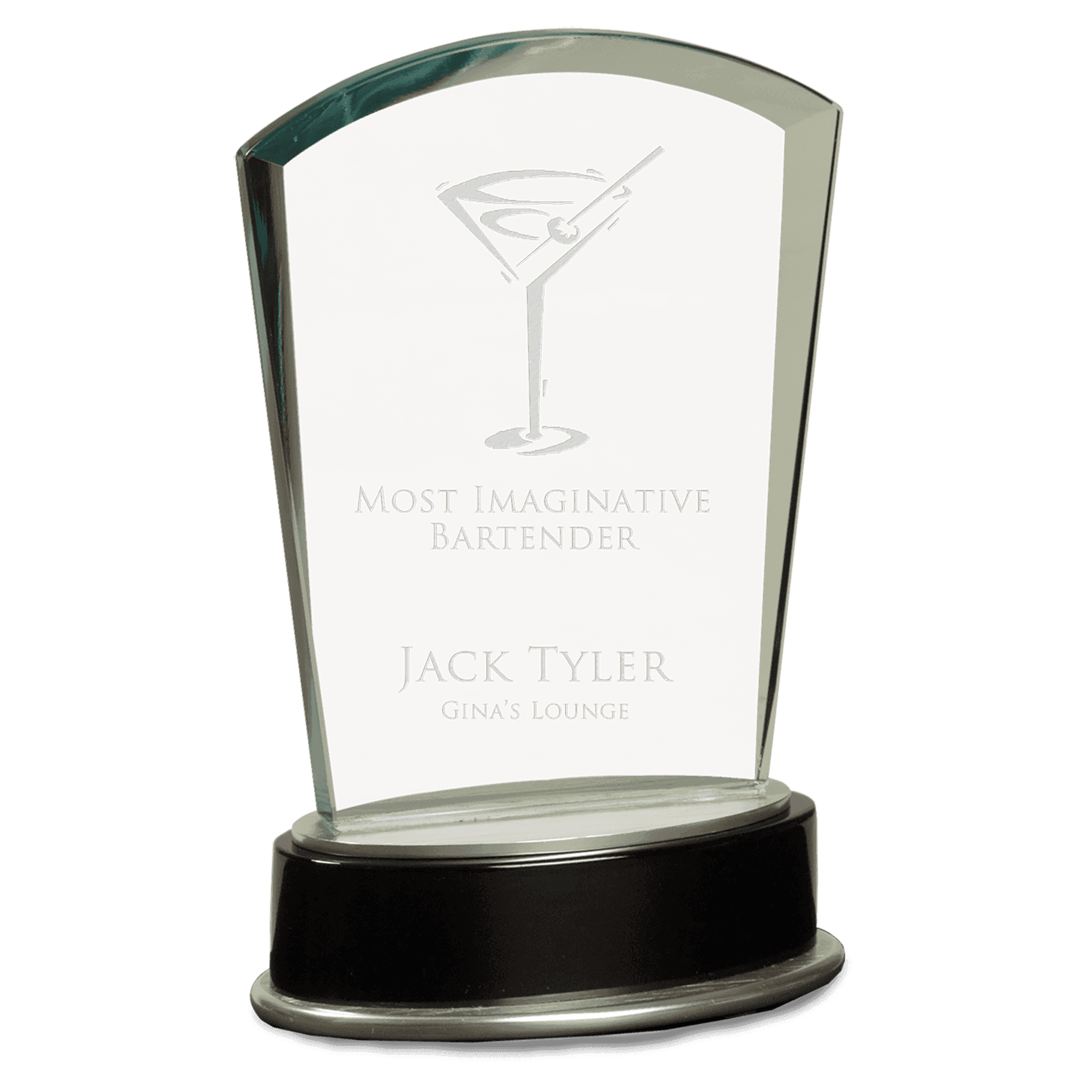 Metro Glass Awards – Jade Glass on Black Piano Finish Base Fan / 6 3/4" / Metro Glass