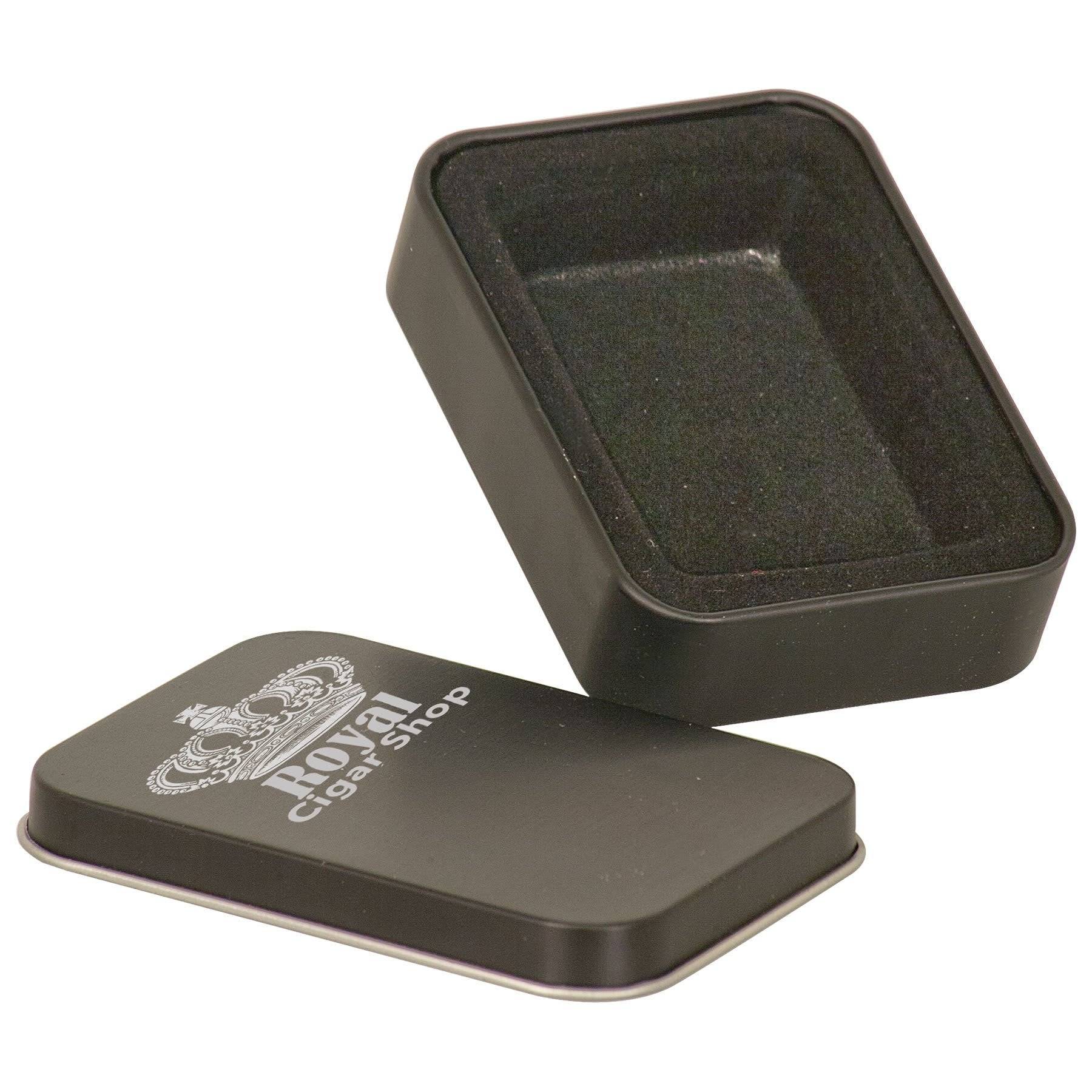 Custom Engraved Metal Lighters with Black Tin – Chrome, Black or Pink Matte Black