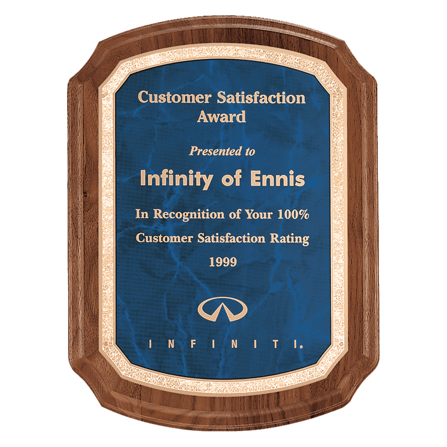 Plaque for Customer Satisfaction Award