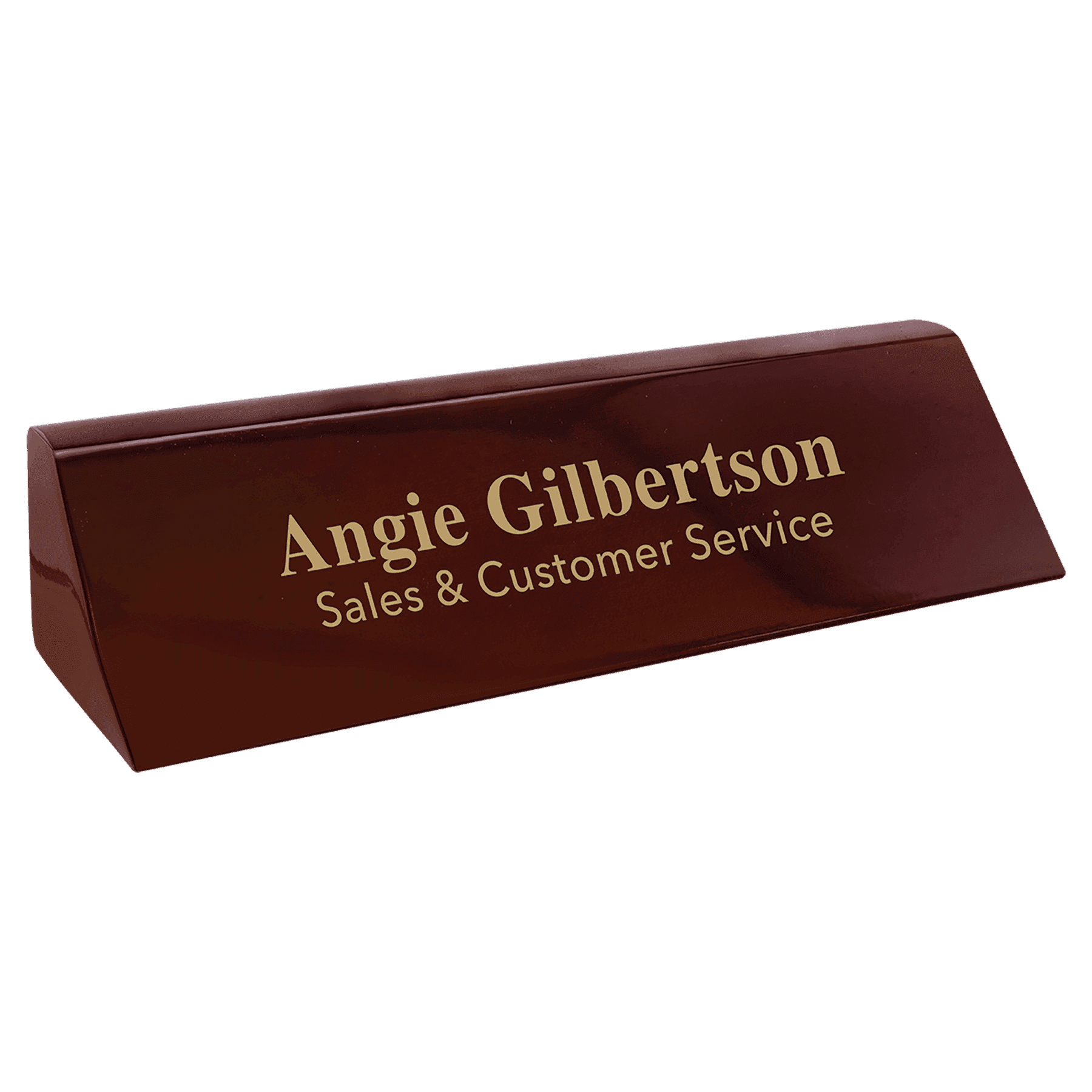 Premium Desk Wedges in Genuine Wood and Leatherette Rosewood Piano Finish / 8 1/2" / Standard