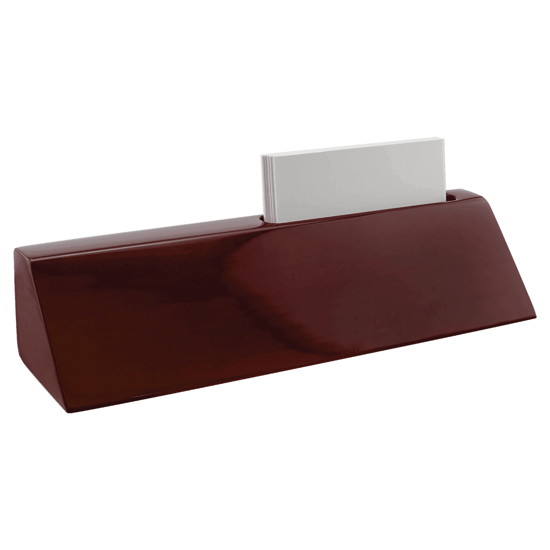 Premium Desk Wedges in Genuine Wood and Leatherette Rosewood Piano Finish / 8 1/2" / With Business Card Holder