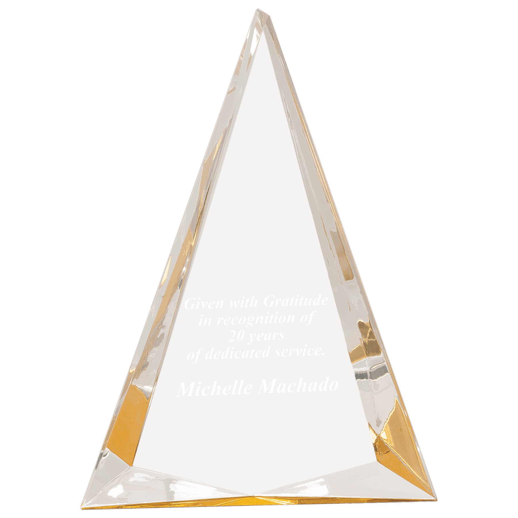 Pinnacle Acrylic Awards with Custom Engraving Black & Gold / 6" x 8" / Pinnacle