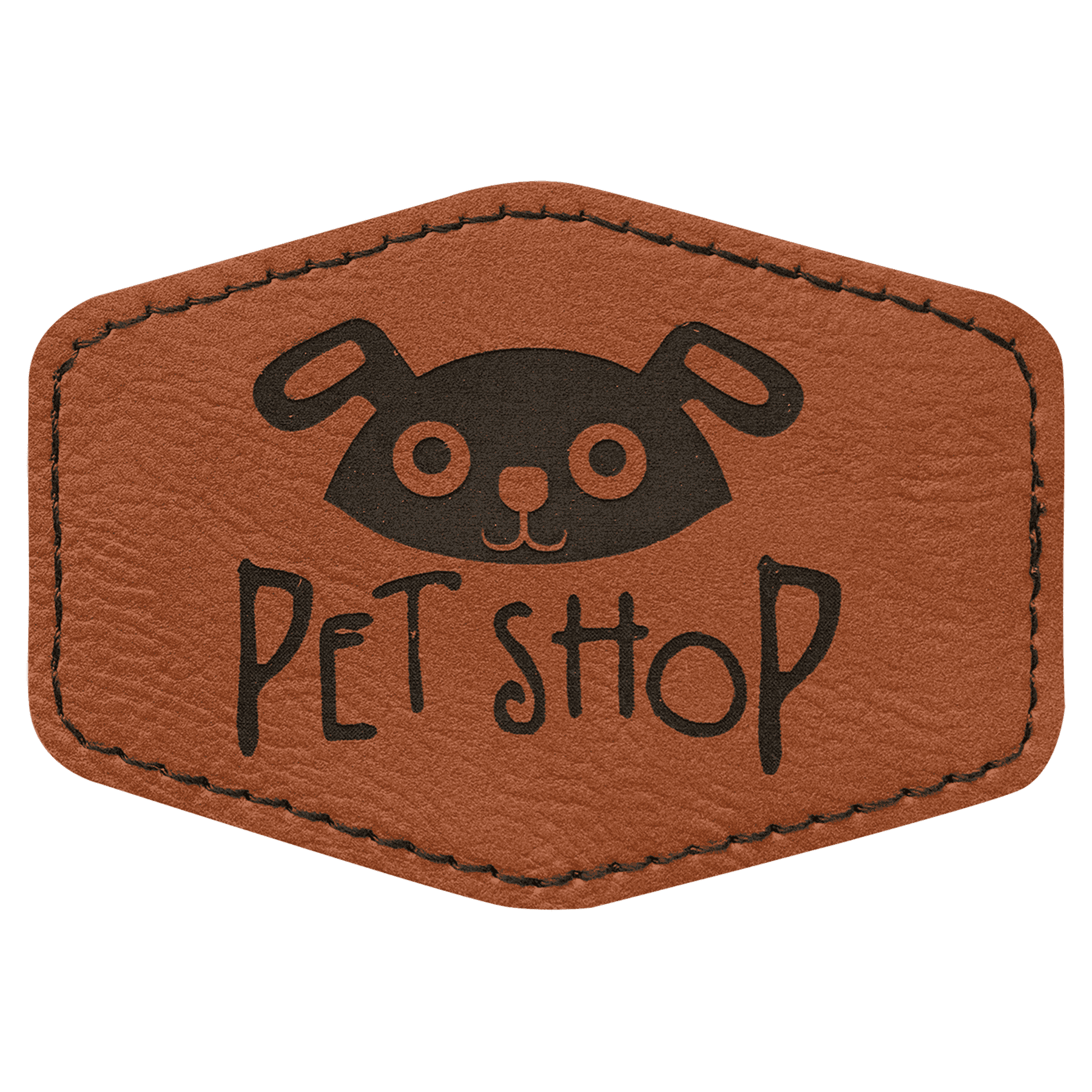 Personalized Patches in Self-Adhesive Leatherette - Hexagon