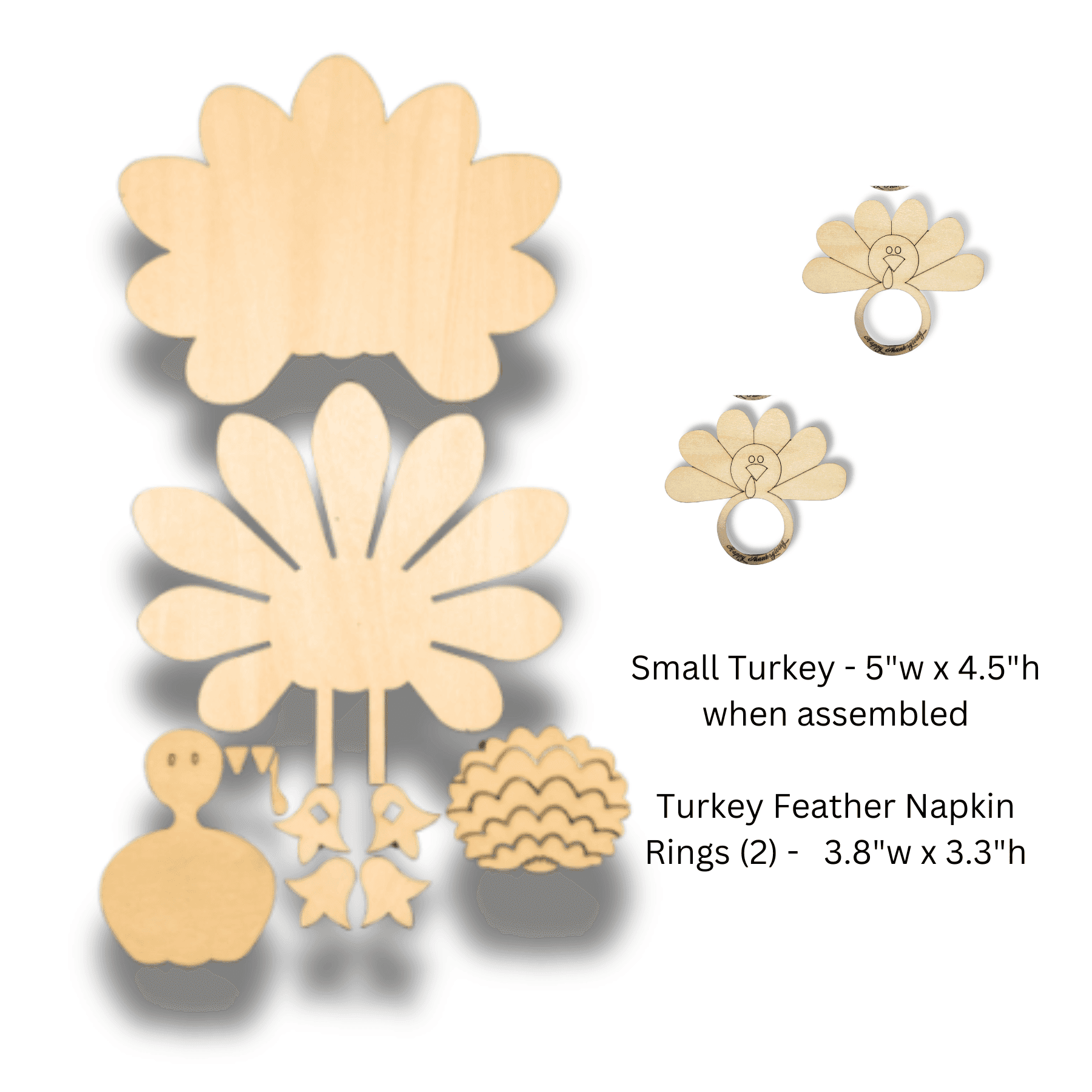 Small Turkey Craft Kit Unassembled Pieces