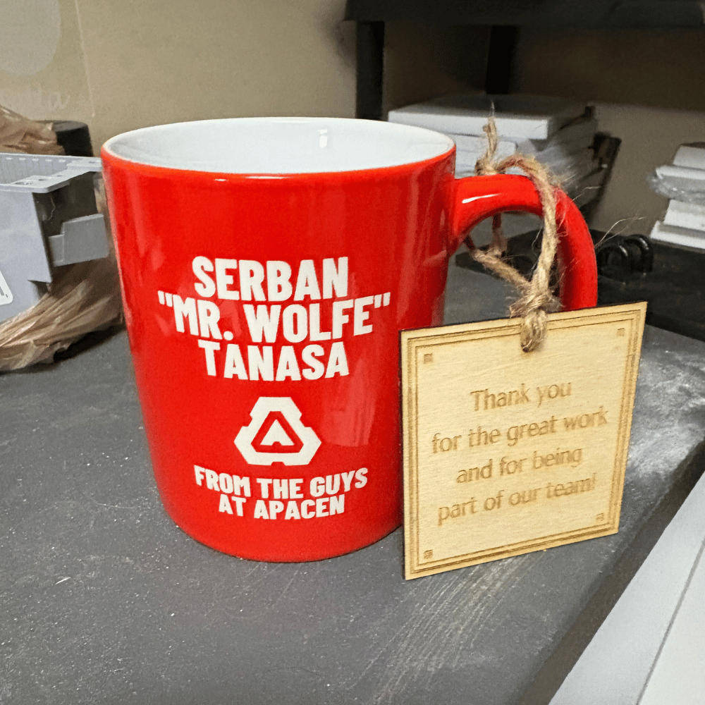 Custom Team Recognition Mug with Engraved Gift Note