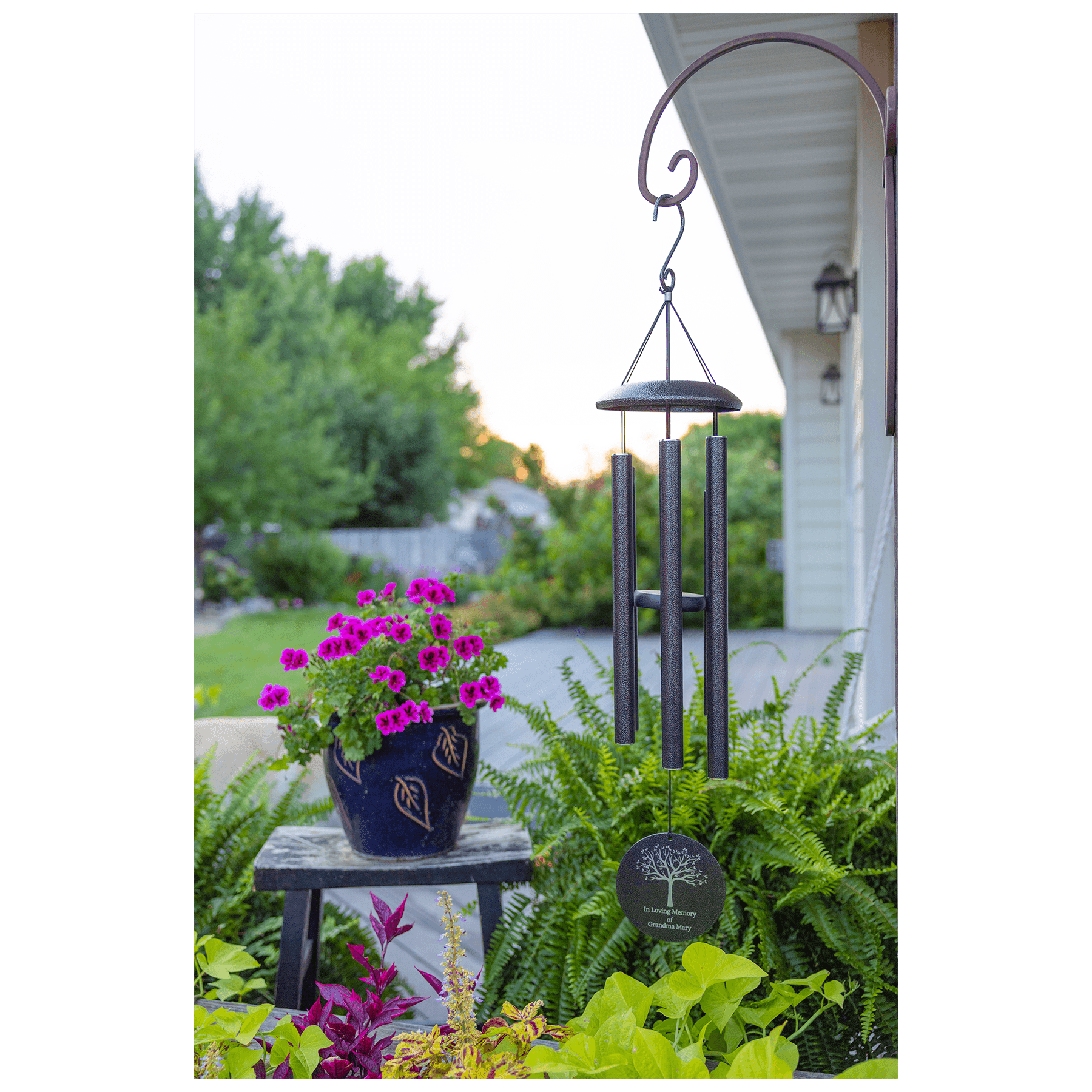 Personalized Black Aluminum Wind Chime – 30" & 36"