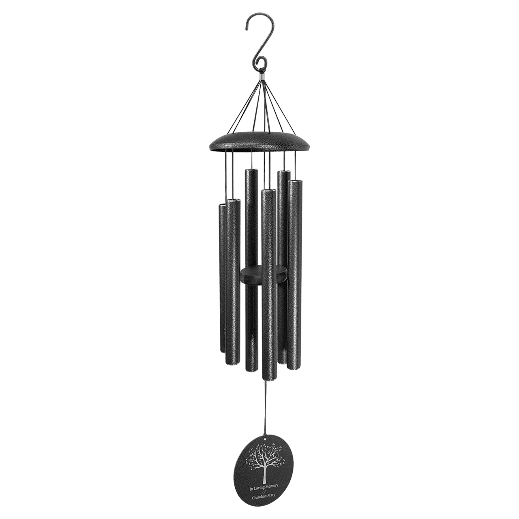 Personalized Black Aluminum Wind Chime – 30" & 36"