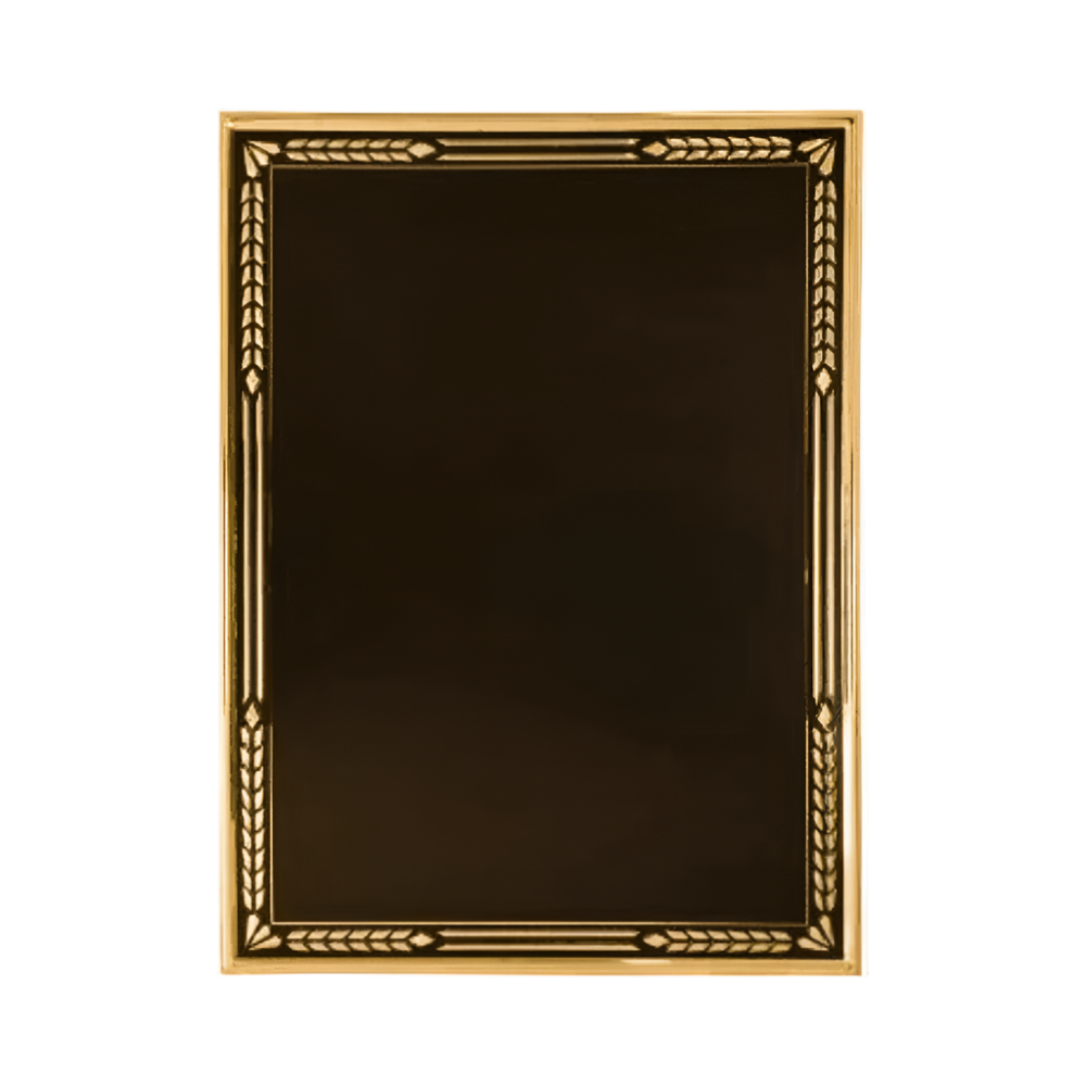 Aluminum Hi-Relief Stamped Plaque Plates | Silver or Black 3D Accents Black/Gold / 4" x 6"