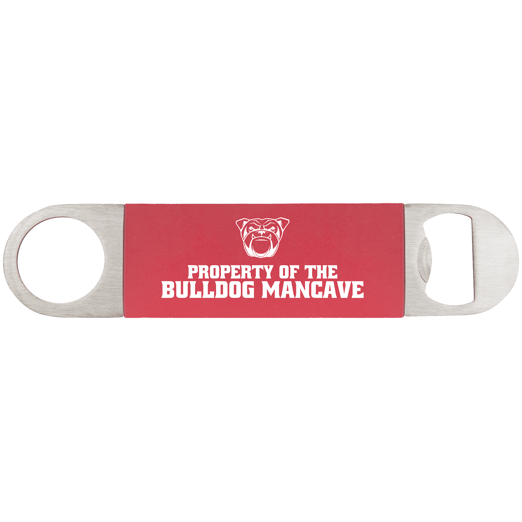 Personalized Wide-Handle Bottle Opener - Extra Long with Ring Silicone / 7" x 1 1/2" / Red