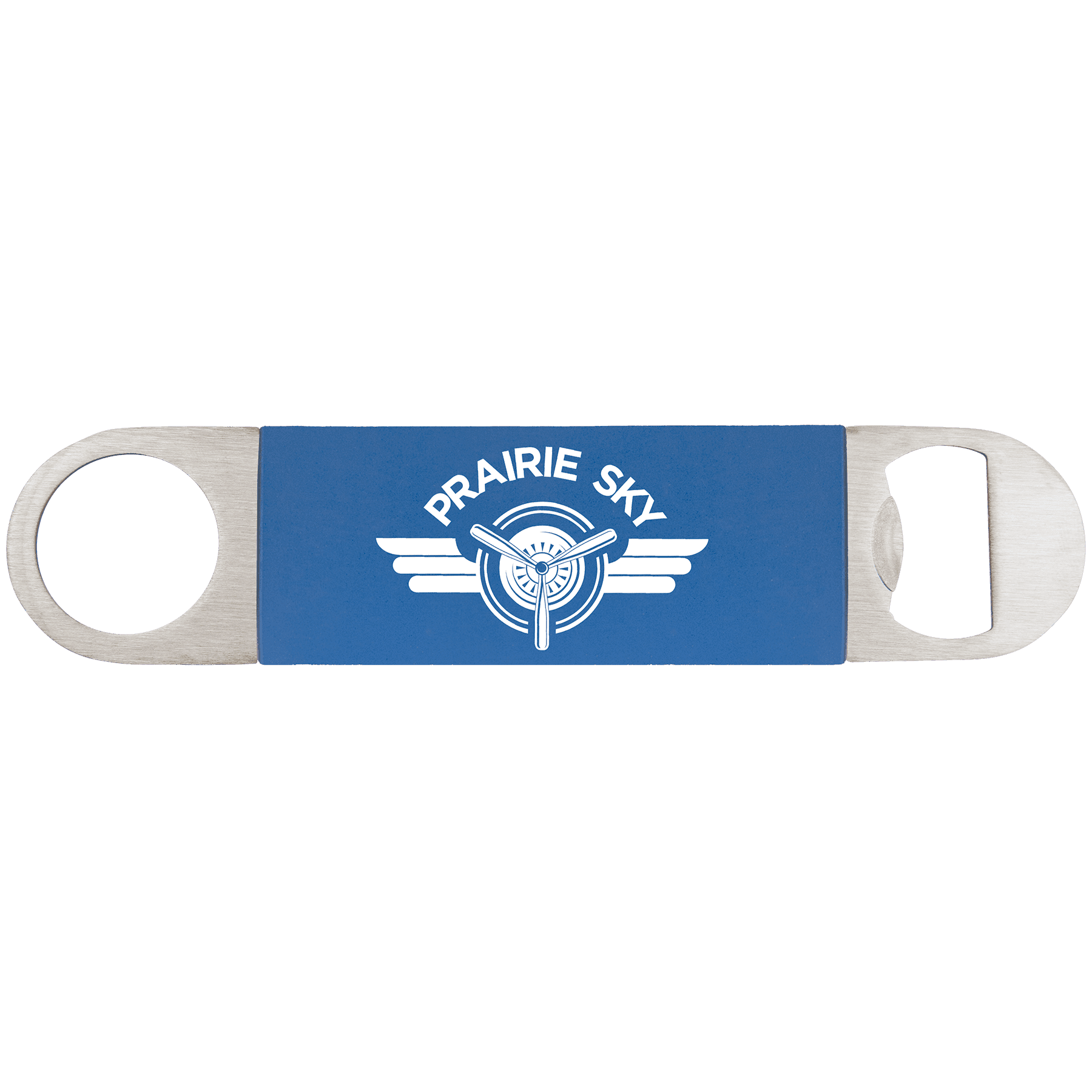 Personalized Wide-Handle Bottle Opener - Extra Long with Ring Silicone / 7" x 1 1/2" / Royal Blue