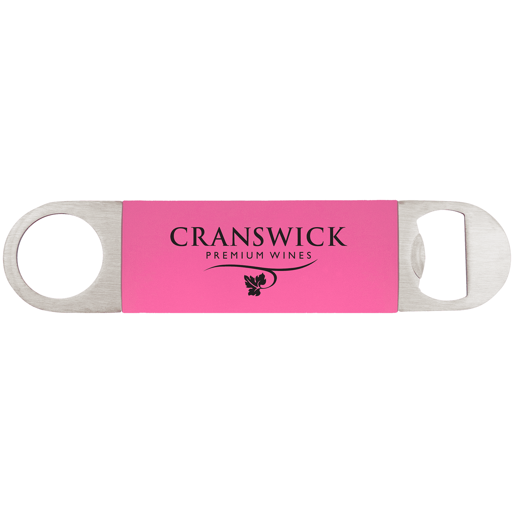 Personalized Bottle Openers - Extra Long Bar Style with Wide Ring Silicone / Pink / 7" x 1 1/2"