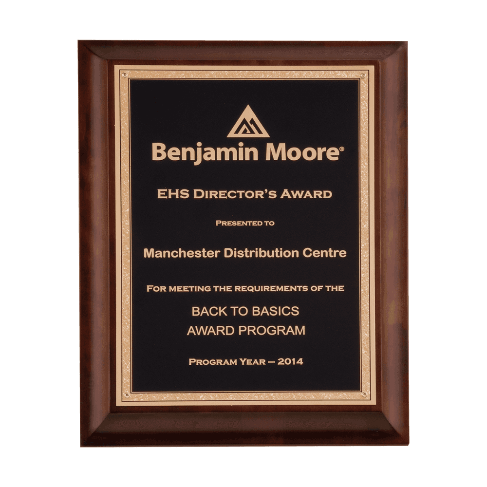 Custom Engraved Cherry Wood Recognition Plaque – Made in the USA Black and Gold Florentine Border / 7 x 9