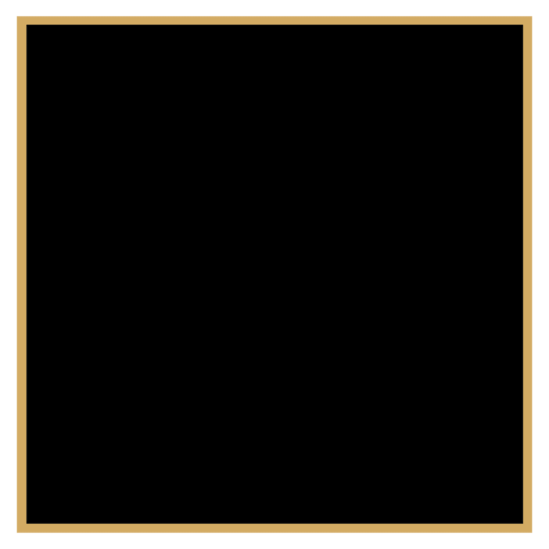 Custom Engraved Brass Identification Plates with Gold Border Square / 2 1/8" x 2 1/8"
