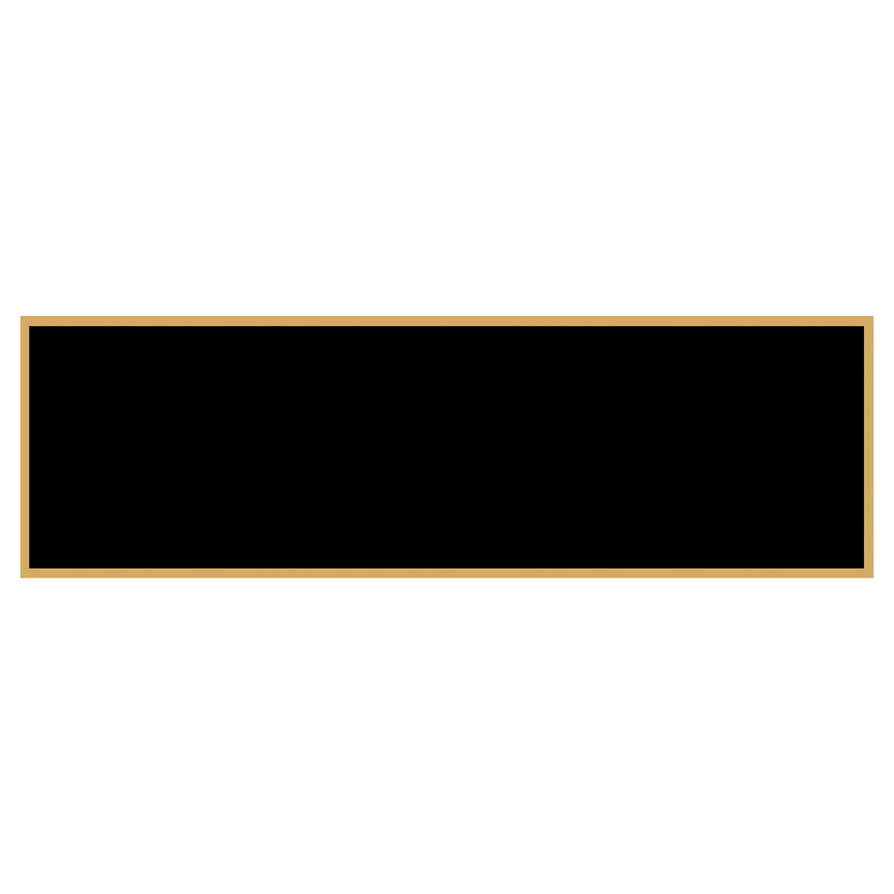 Custom Engraved Brass Identification Plates with Gold Border Rectangle / 1 3/8" x 3 1/4"