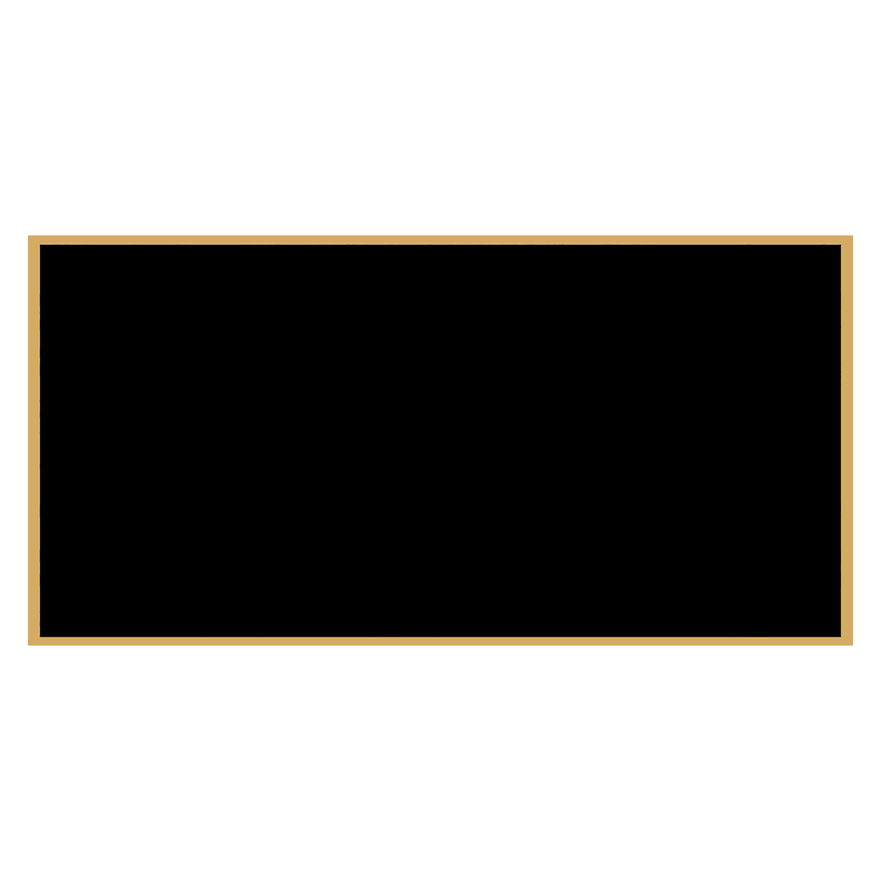 Custom Engraved Brass Identification Plates with Gold Border Rectangle / 1 1/2" x 3"